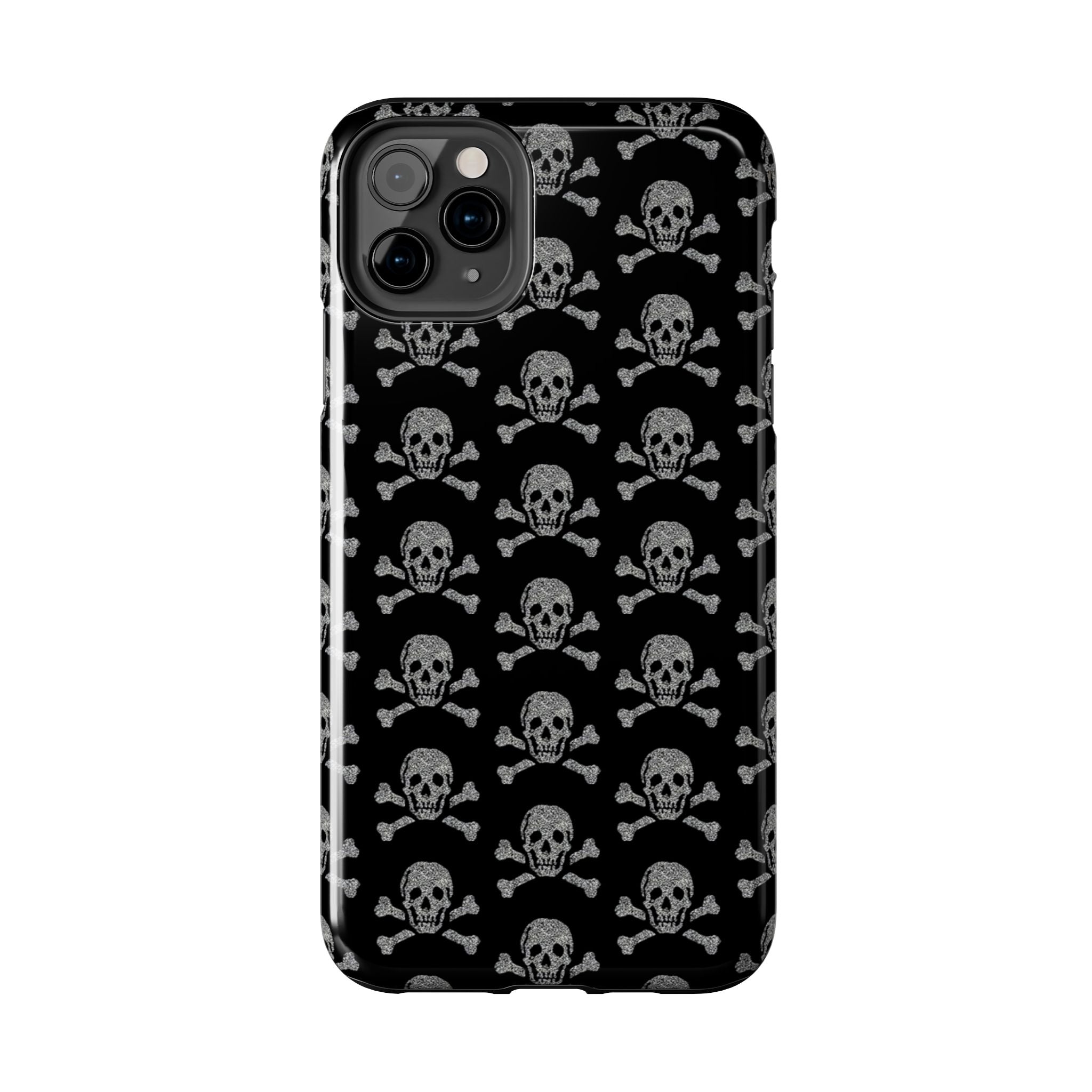 Silver Skull Print Phone Case  - Tough Impact-Resistant Case