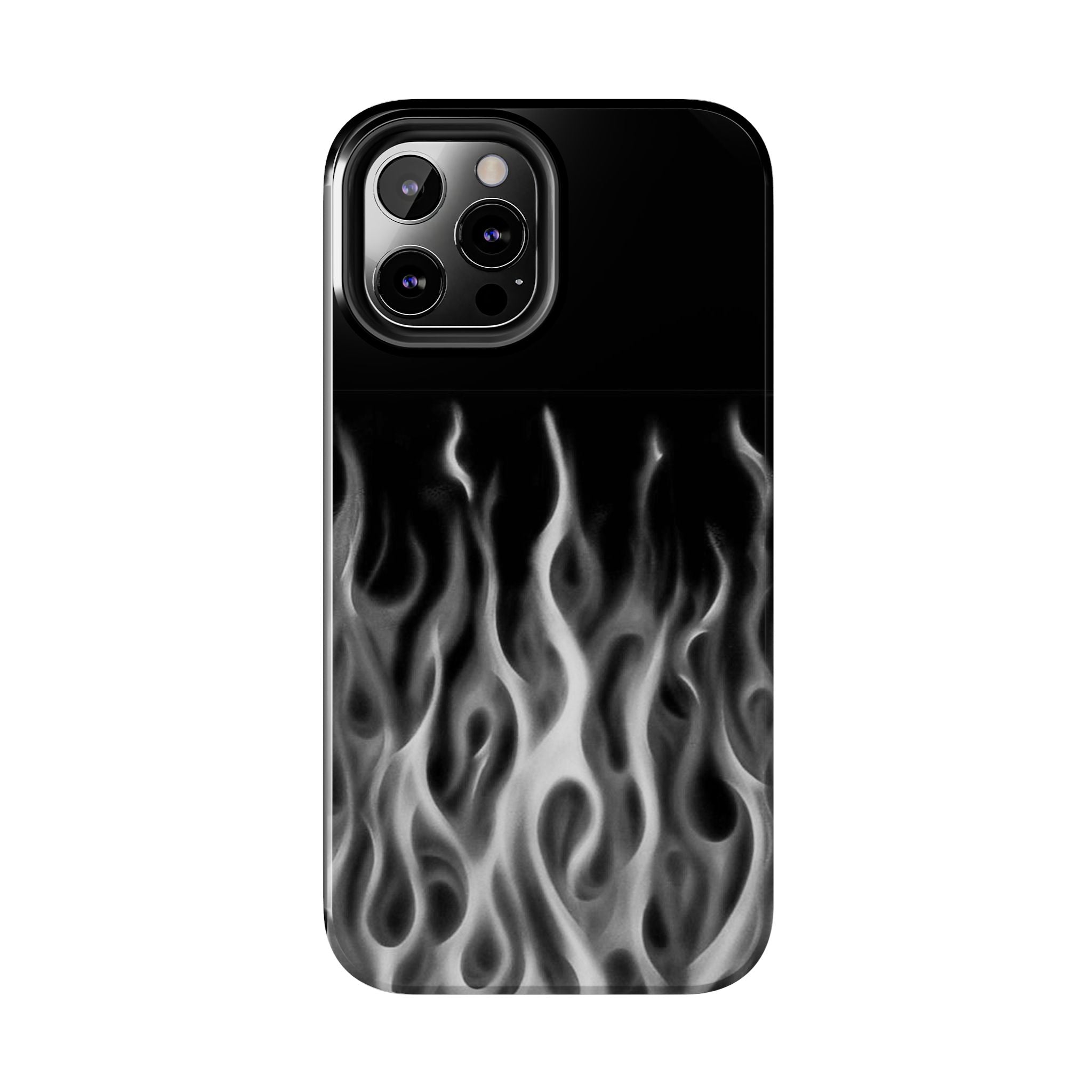 White Airbrush Flames Phone Case  - Tough Impact-Resistant Case