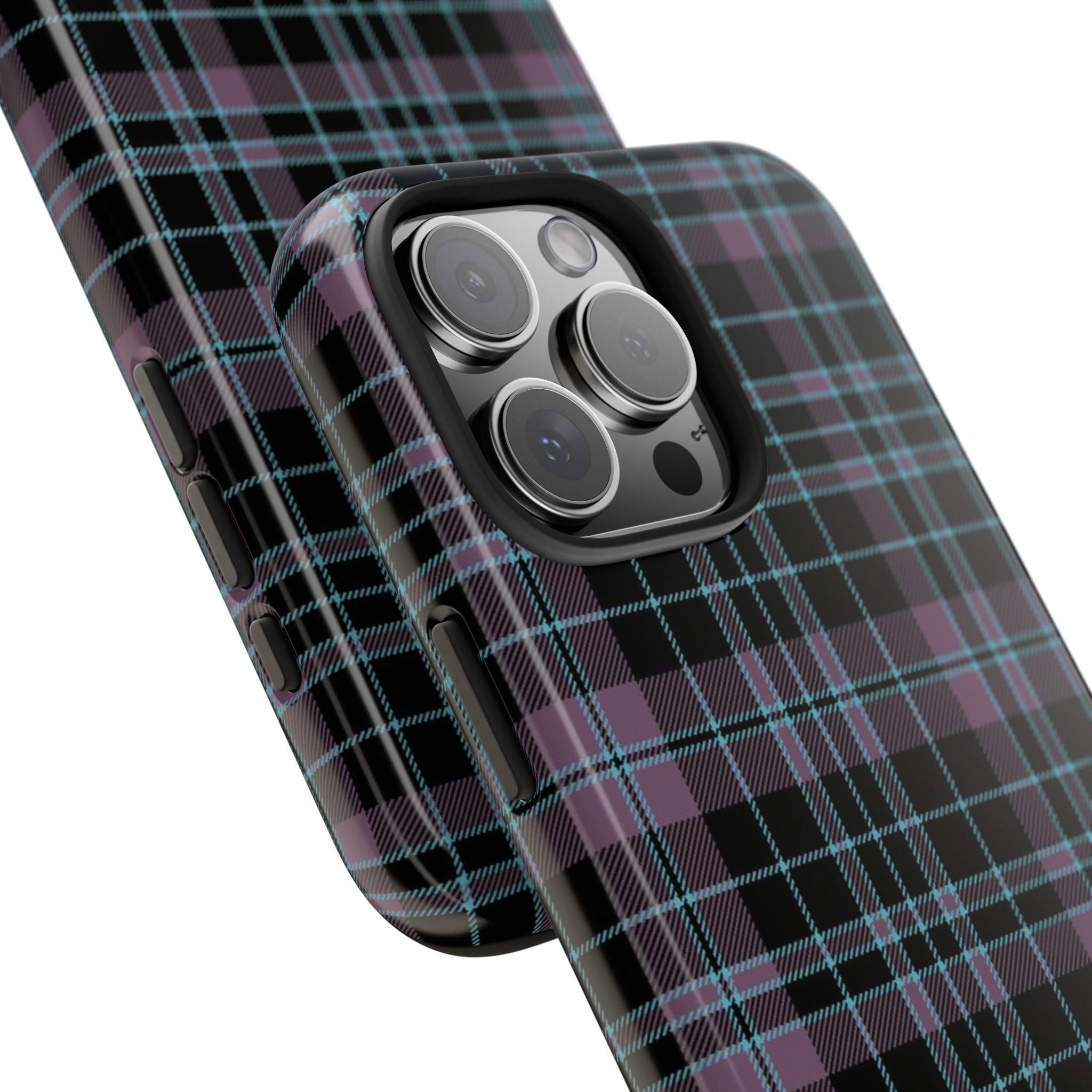 Punk Purple and Blue Plaid Phone Case