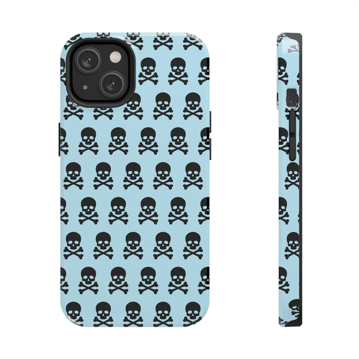 Blue Punk Skull Print Phone Case