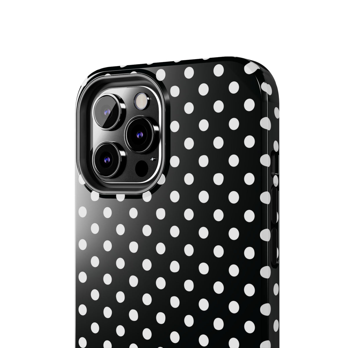 Black and White Polka Dot Phone Case  - Tough Impact-Resistant Case