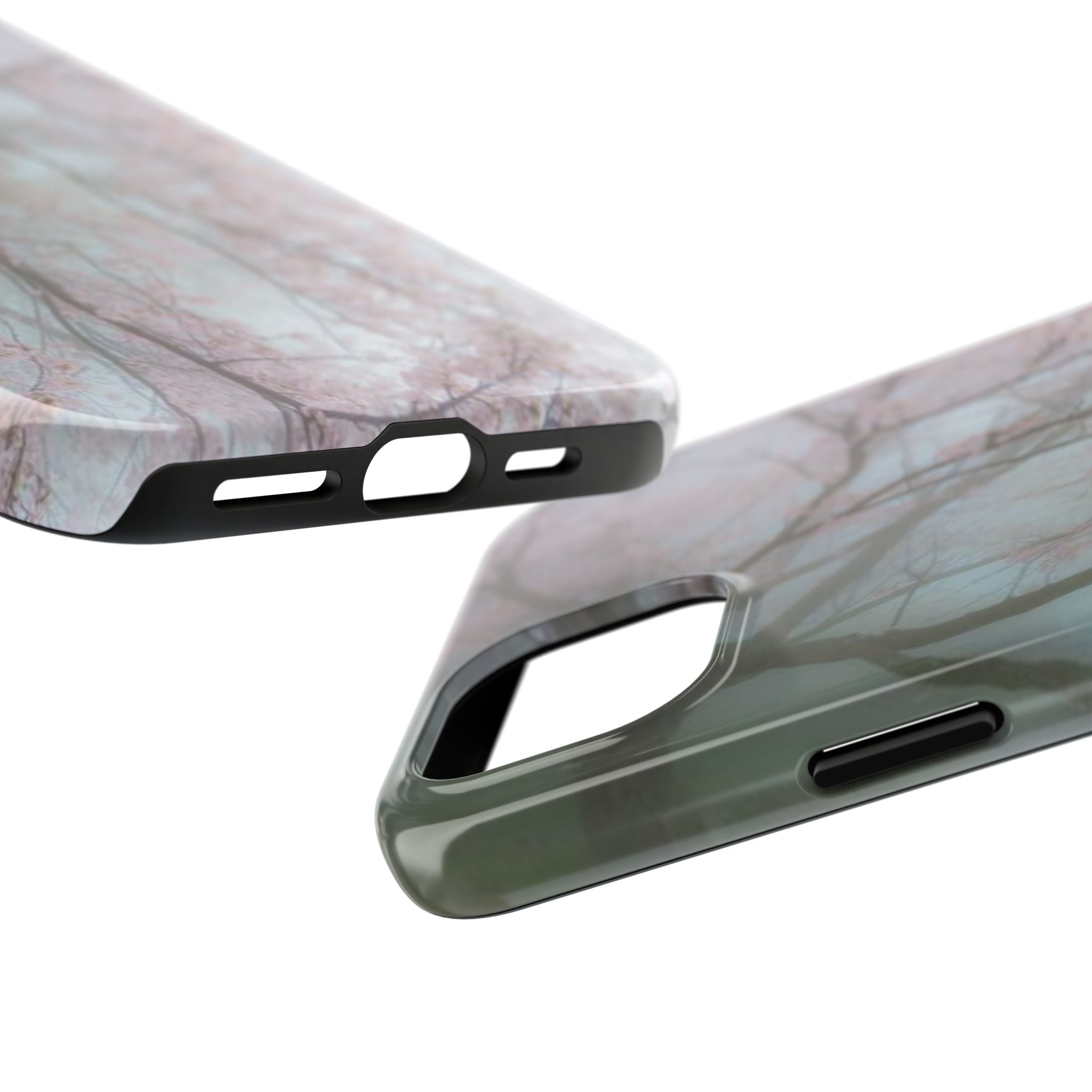 Foggy Cherry Blossom Cyber Phone Case  - Tough Impact-Resistant Case