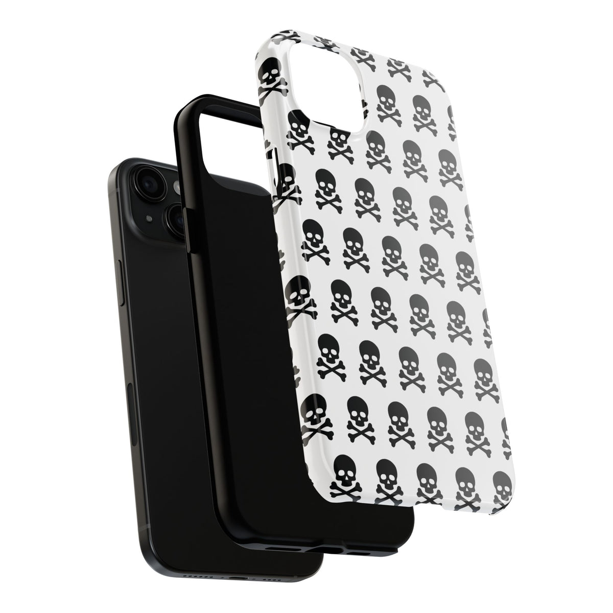 White Punk Skull Print Phone Case