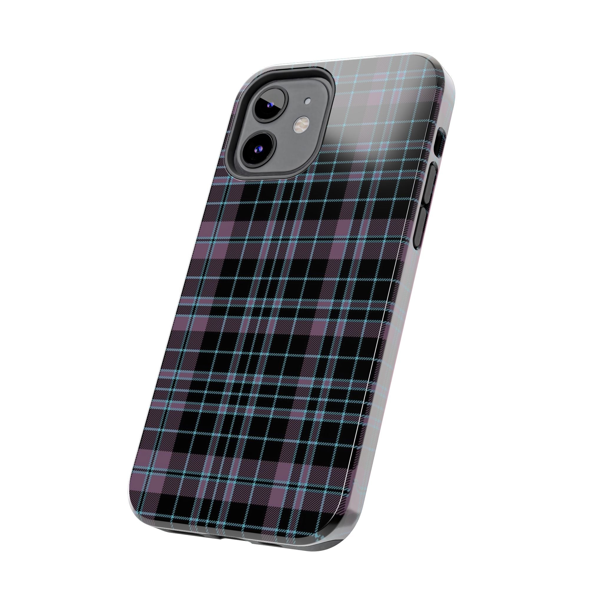 Punk Purple and Blue Plaid Phone Case