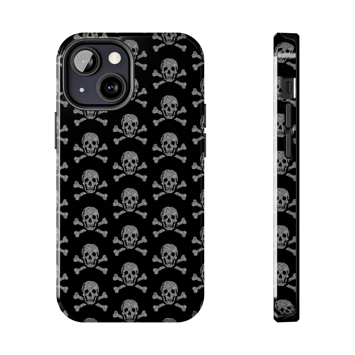 Silver Skull Print Phone Case  - Tough Impact-Resistant Case