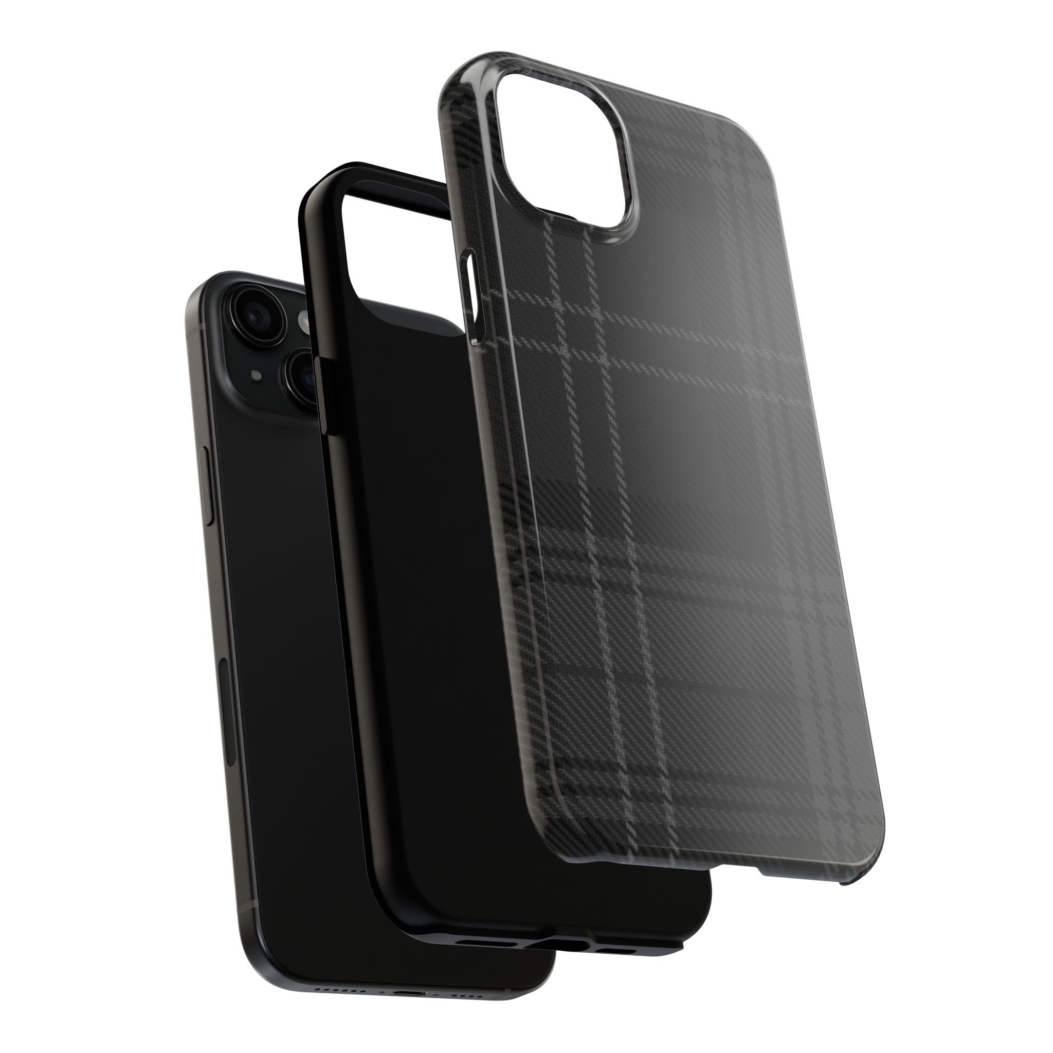 Black Plaid Phone Case  - Tough Impact-Resistant Case