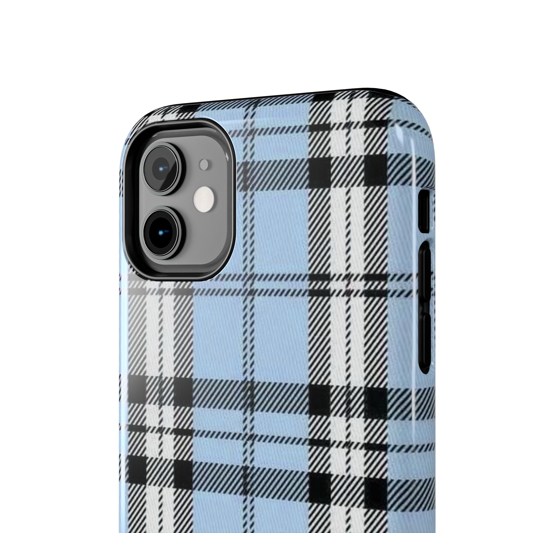 Light Baby Blue Gingham Plaid Phone Case