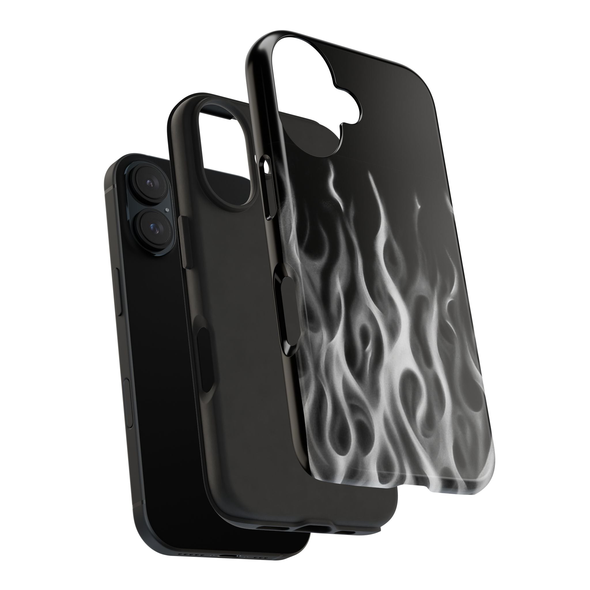 White Airbrush Flames Phone Case  - Tough Impact-Resistant Case