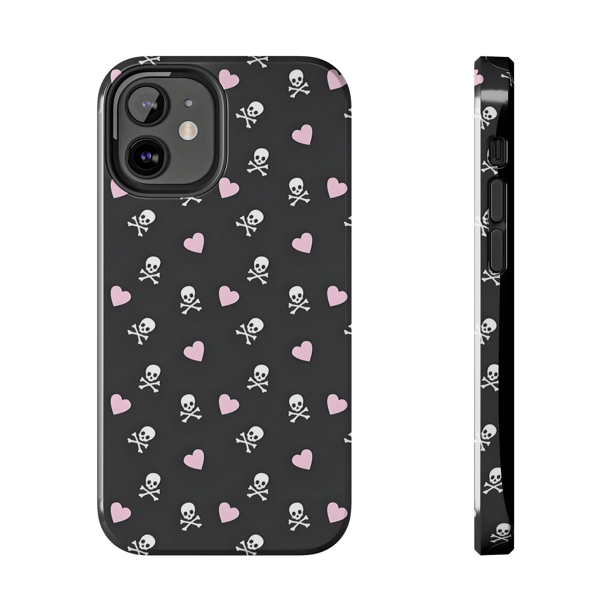 Cute Skulls and Hearts Phone Case  - Tough Impact-Resistant Case