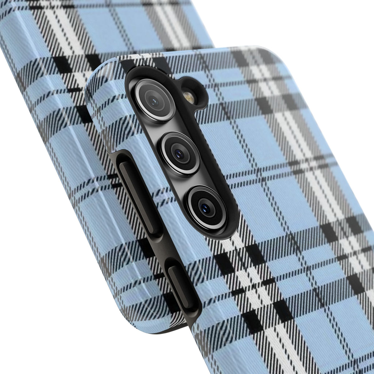 Light Baby Blue Gingham Plaid Phone Case