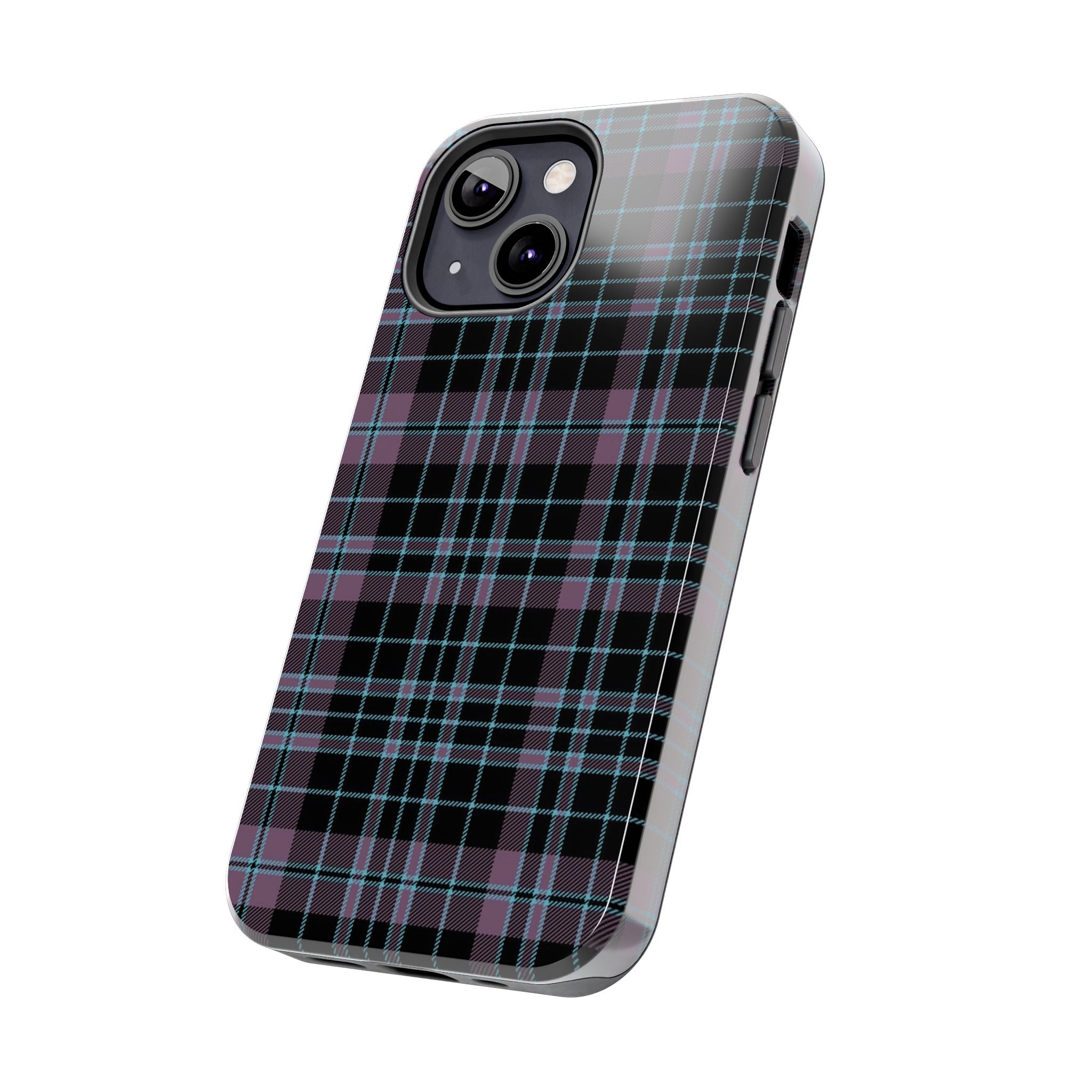 Punk Purple and Blue Plaid Phone Case