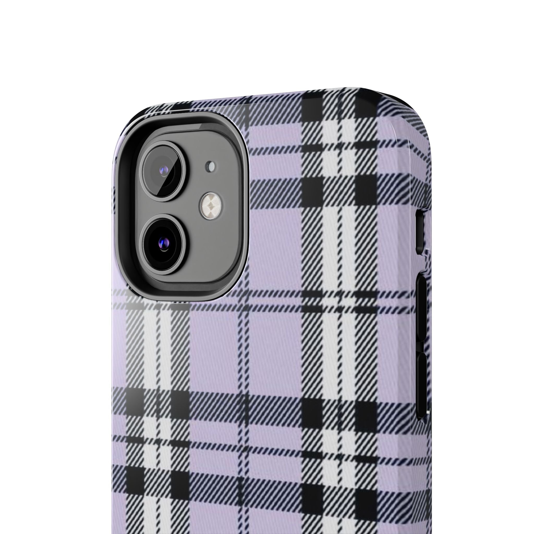 Lavender Light Purple Gingham Plaid Phone Case  - Tough Impact-Resistant Case