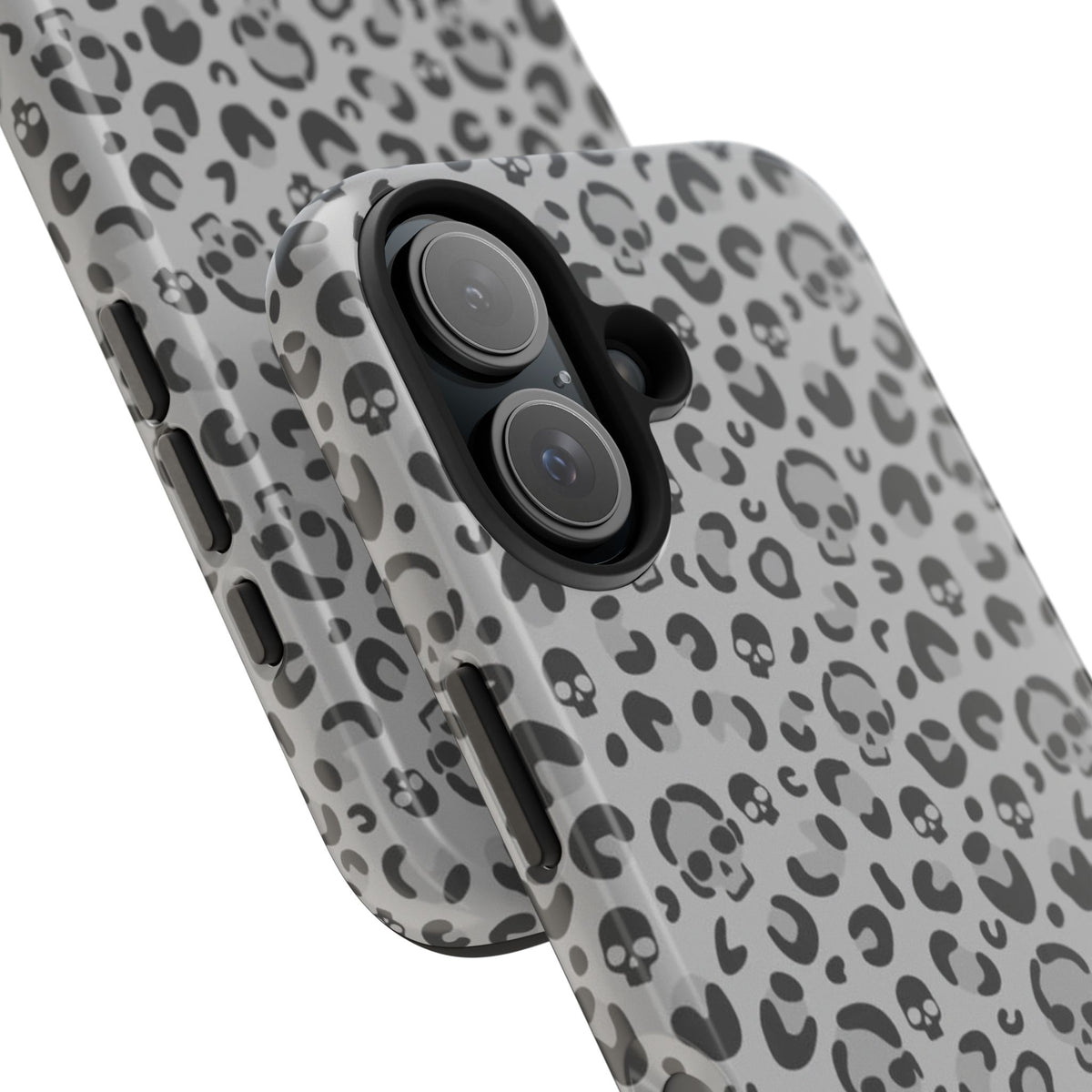 Skull Cheetah Grey Leopard Phone Case