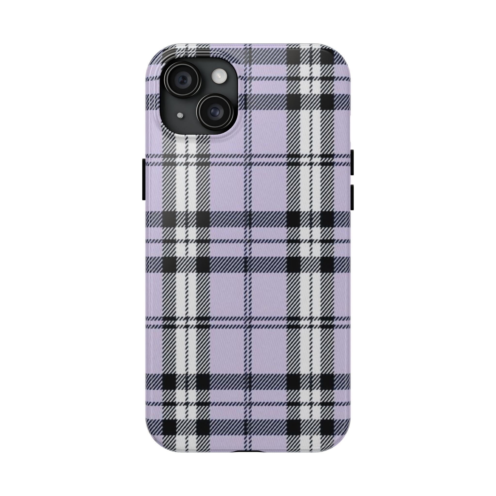 Lavender Light Purple Gingham Plaid Phone Case  - Tough Impact-Resistant Case