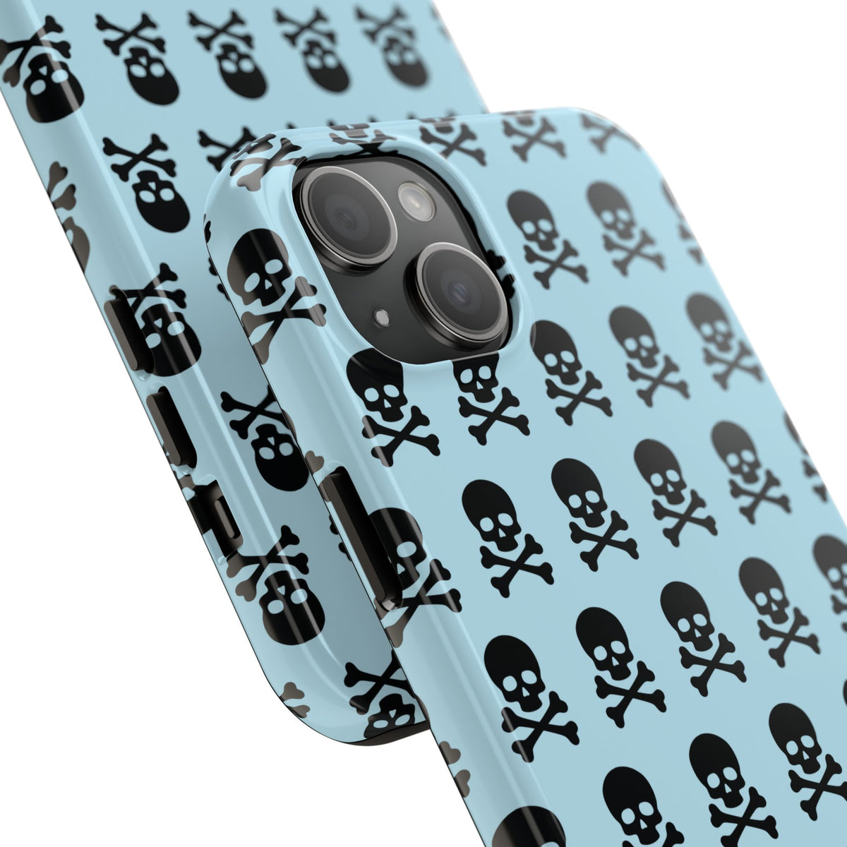Blue Punk Skull Print Phone Case