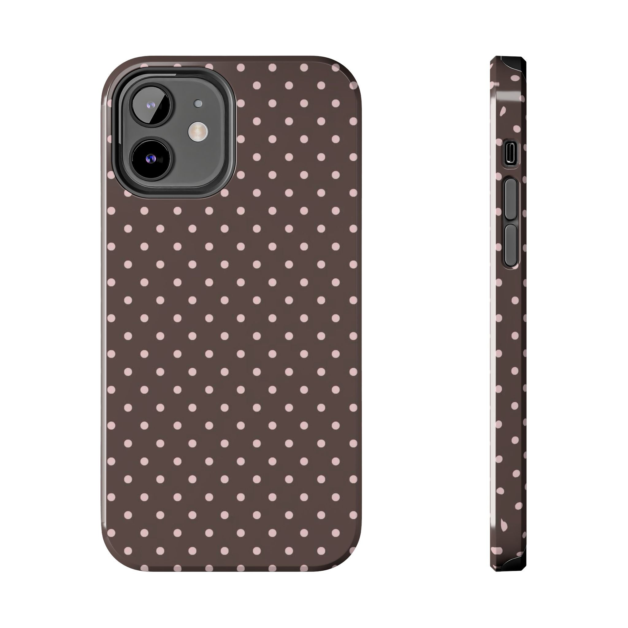 Brown with Pink Dots Phone Case  - Tough Impact-Resistant Case