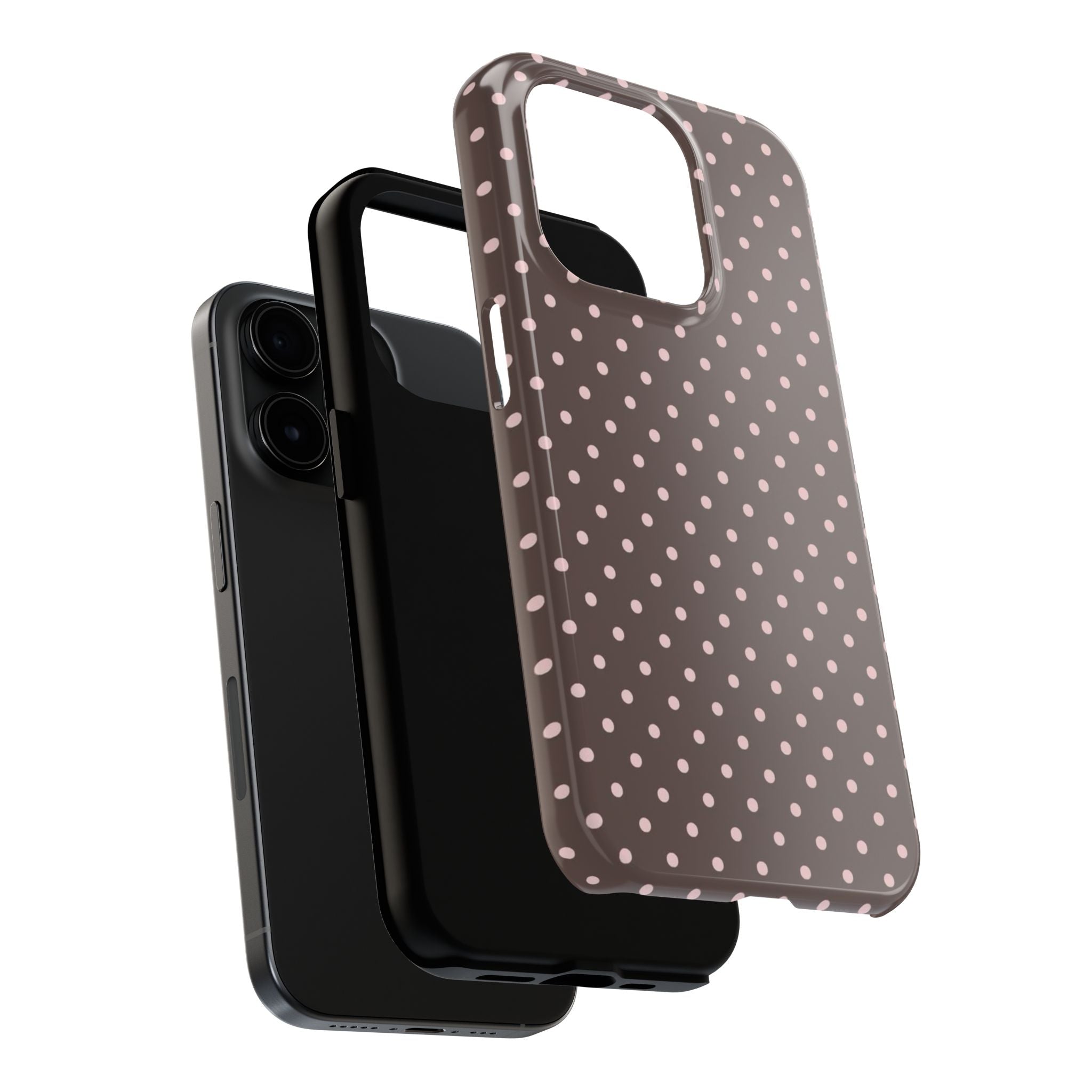 Brown with Pink Dots Phone Case  - Tough Impact-Resistant Case