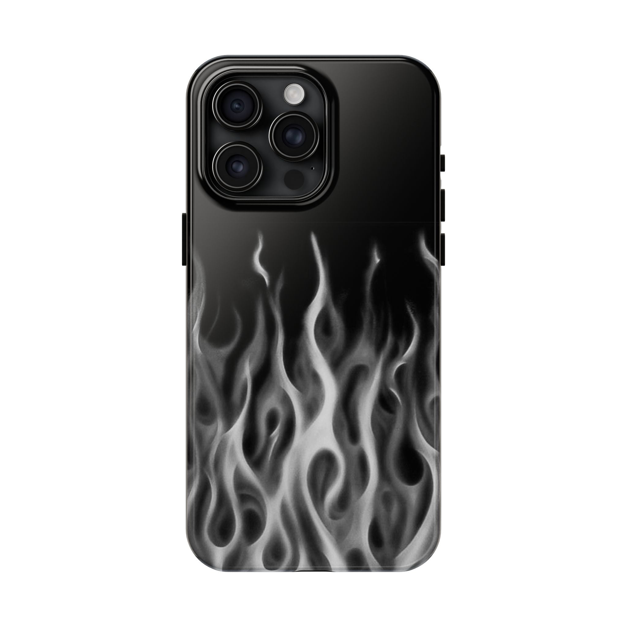 White Airbrush Flames Phone Case  - Tough Impact-Resistant Case