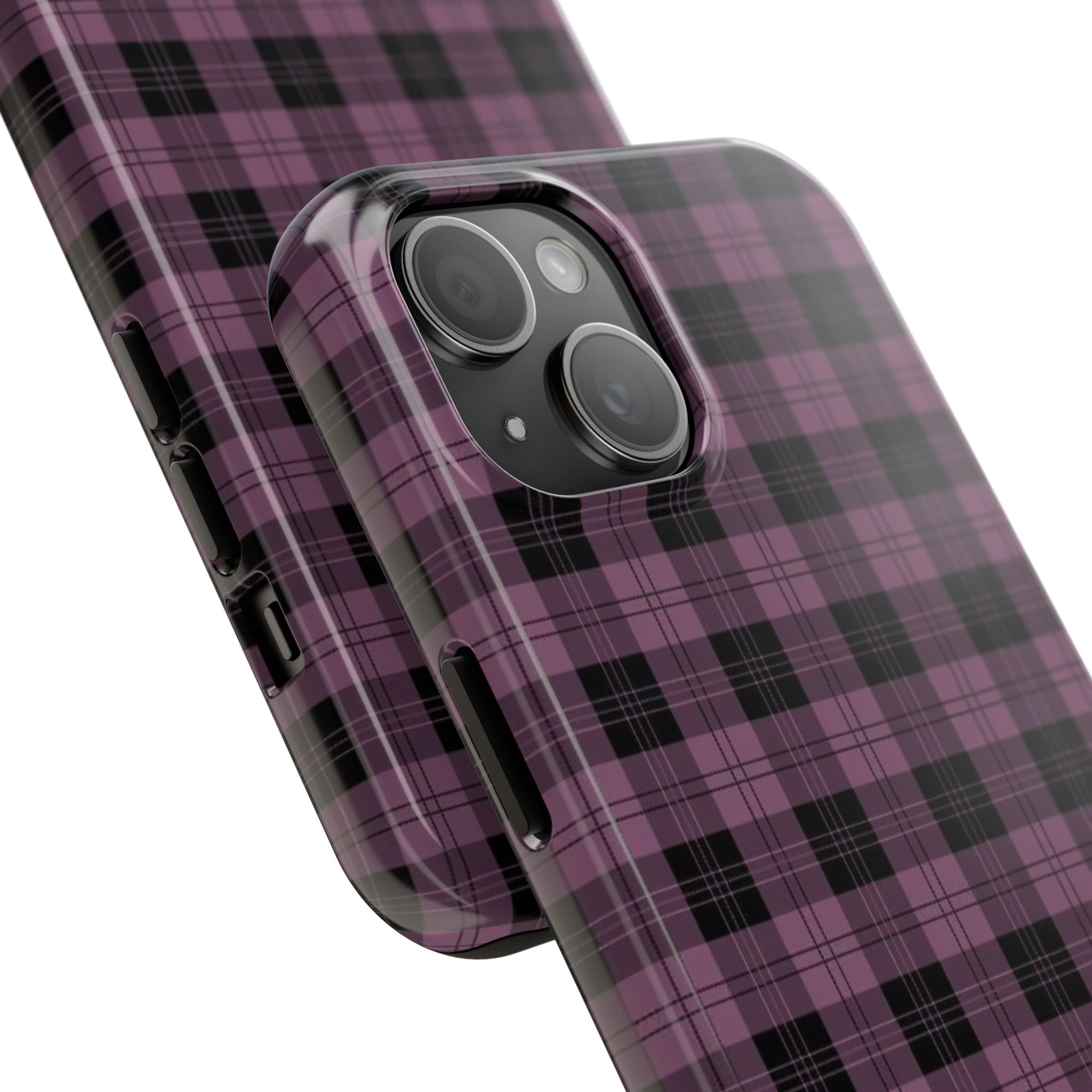 Emo Dark Pink Gingham Plaid Phone Case  - Tough Impact-Resistant Case
