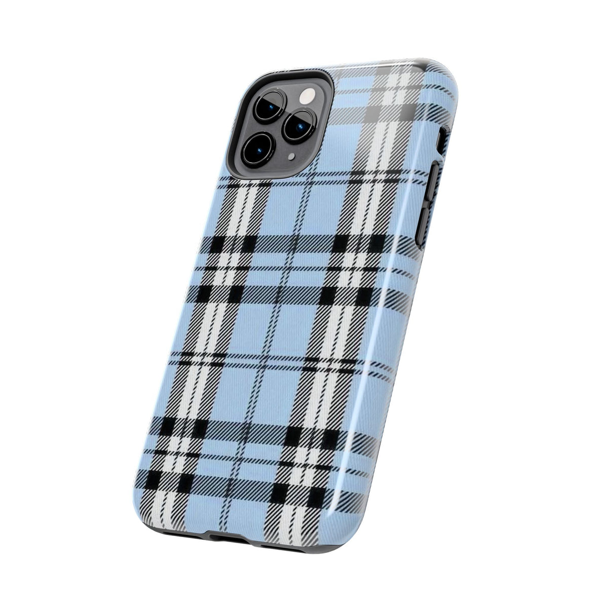 Light Baby Blue Gingham Plaid Phone Case