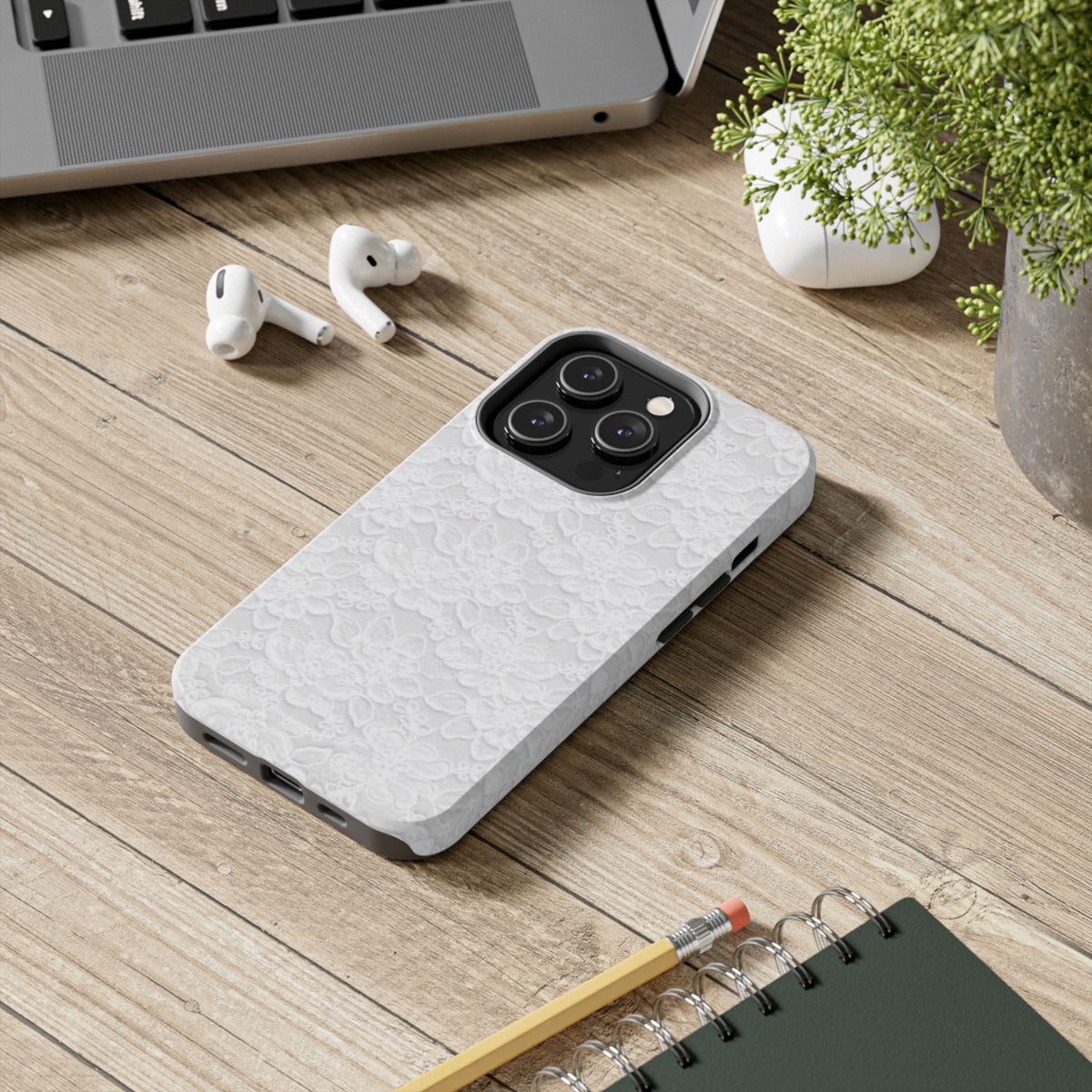White Lace Coquette Phone Case