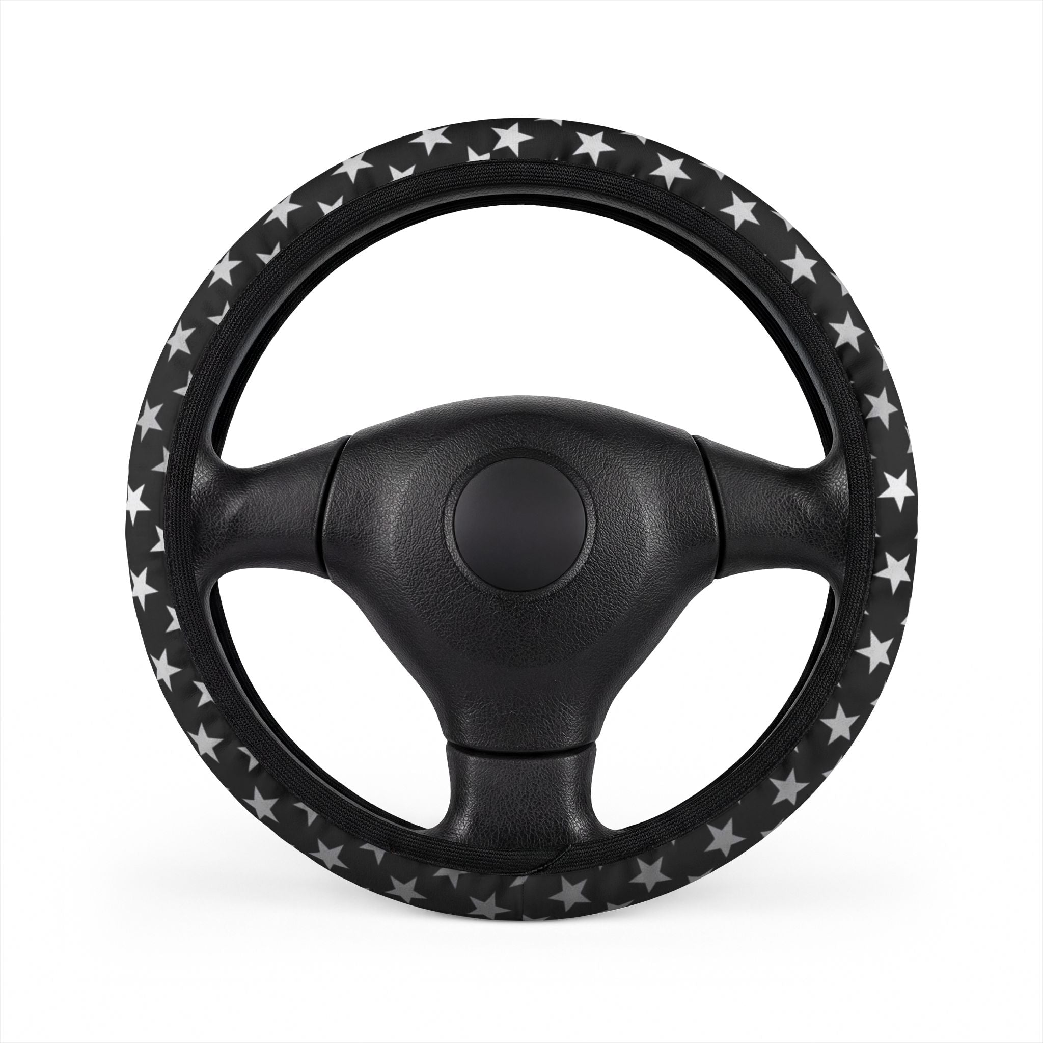 Black & White Stars Car Steering Wheel Cover