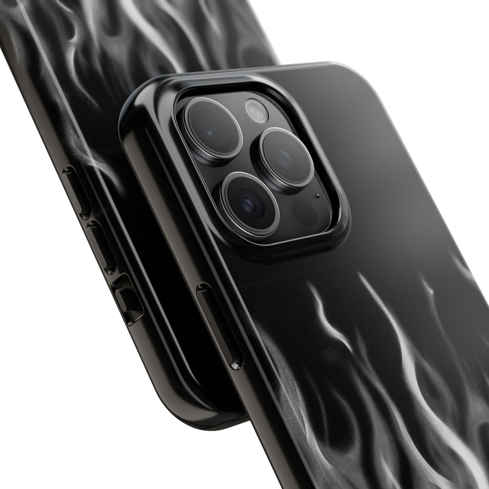White Airbrush Flames Phone Case  - Tough Impact-Resistant Case