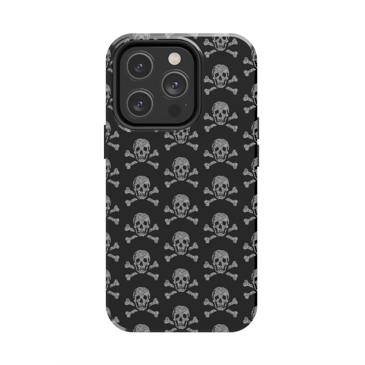Silver Skull Print Phone Case  - Tough Impact-Resistant Case