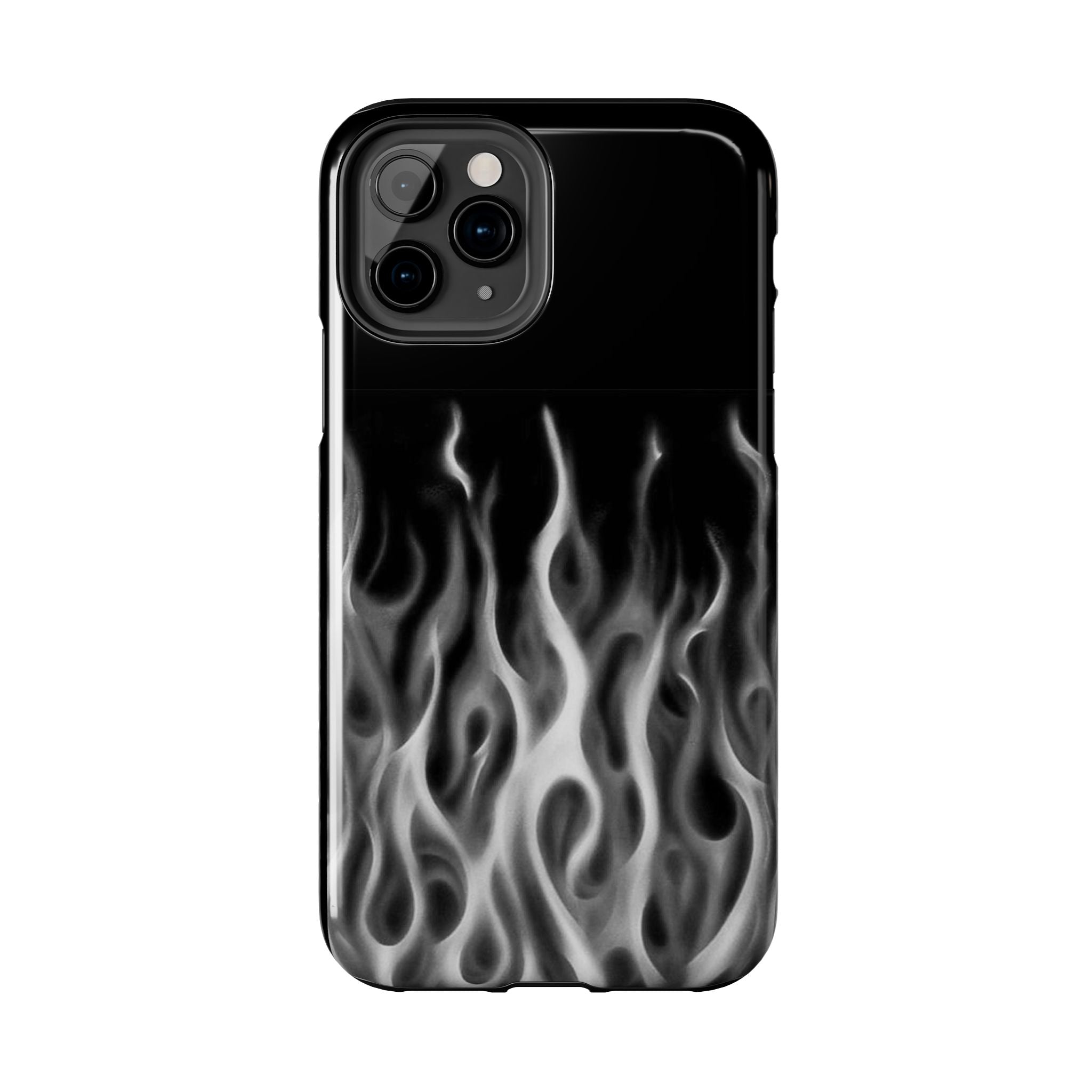 White Airbrush Flames Phone Case  - Tough Impact-Resistant Case