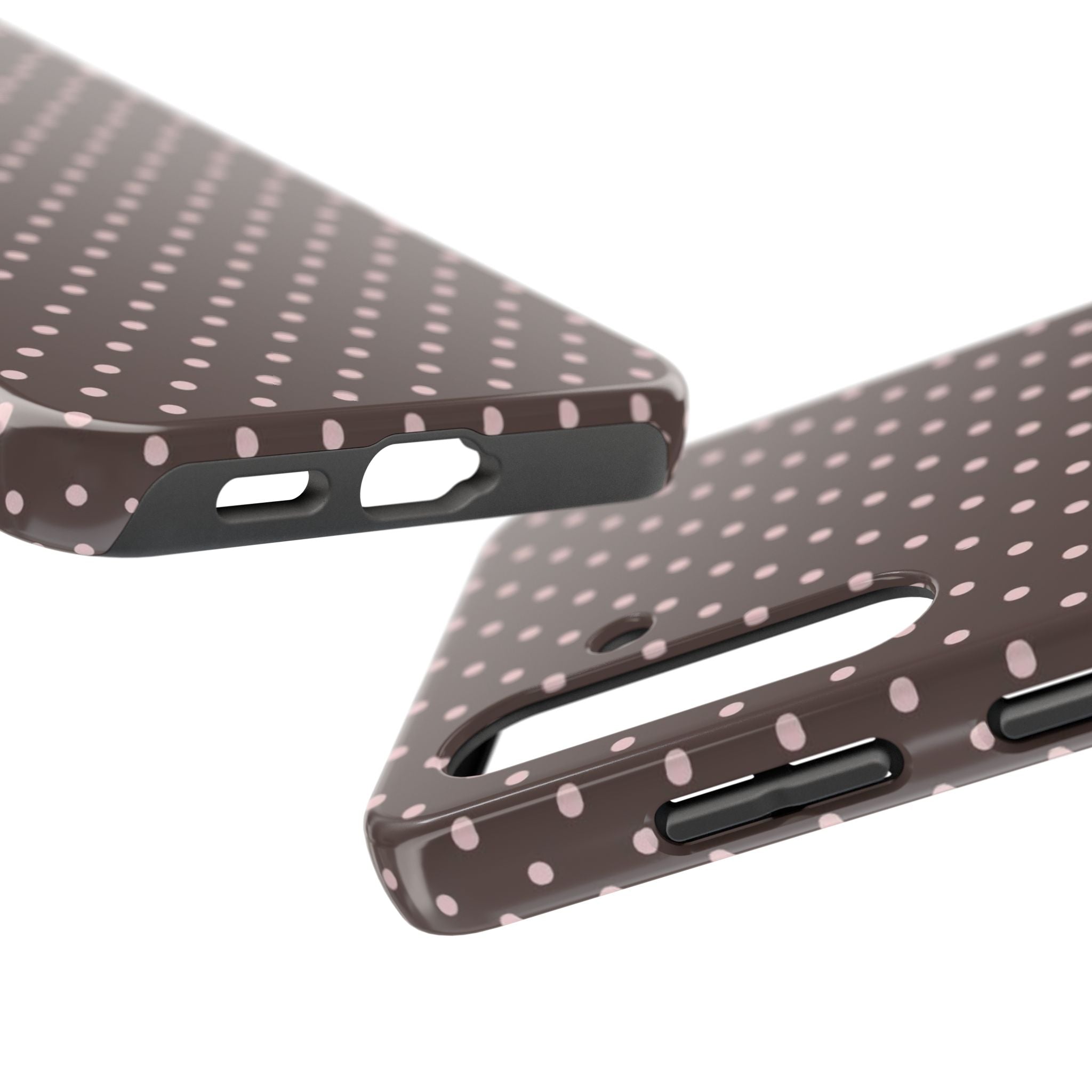 Brown with Pink Dots Phone Case  - Tough Impact-Resistant Case