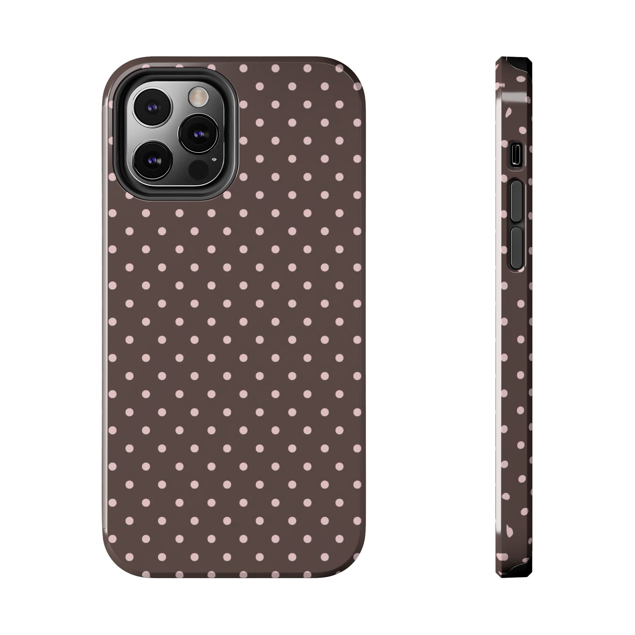 Brown with Pink Dots Phone Case  - Tough Impact-Resistant Case