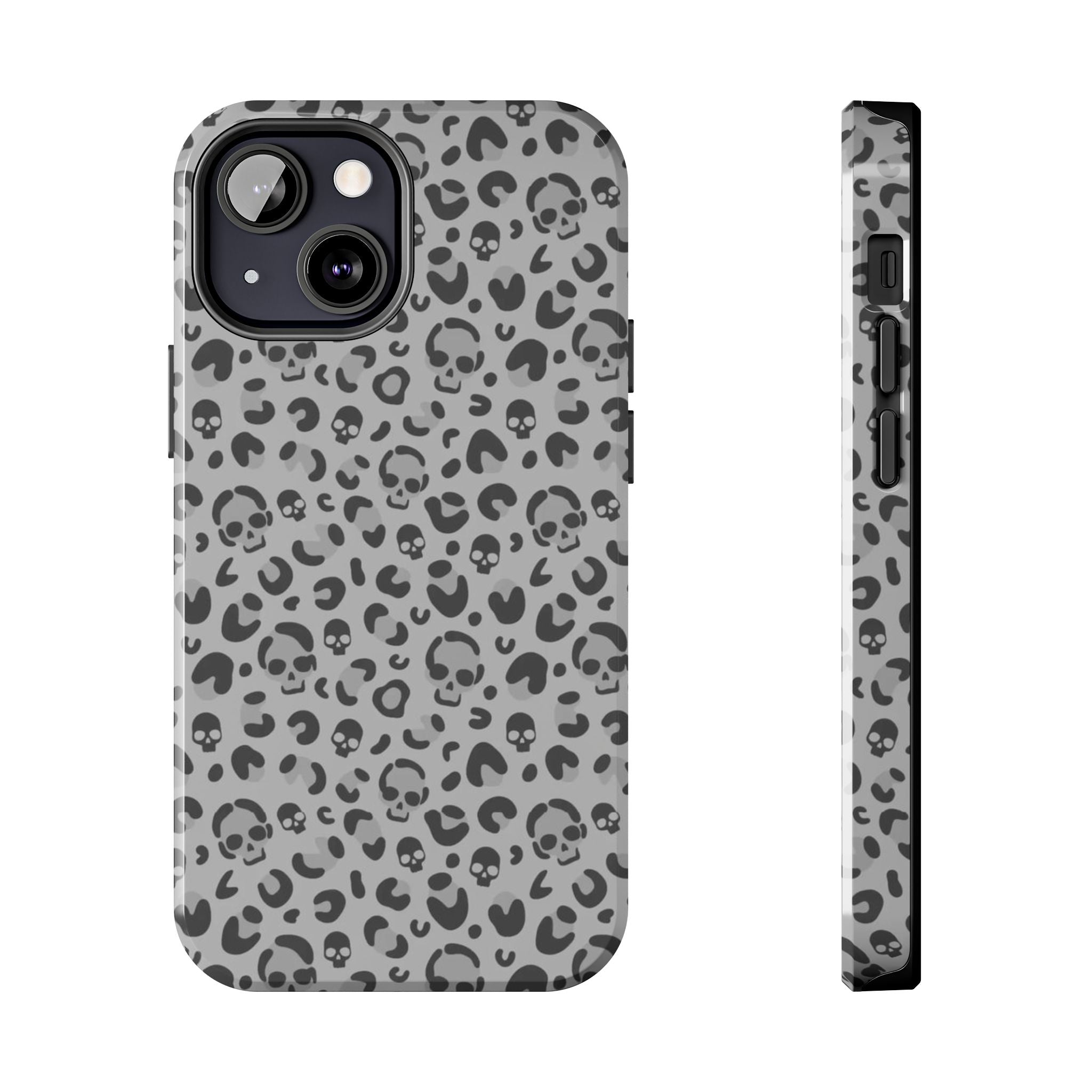 Skull Cheetah Grey Leopard Phone Case