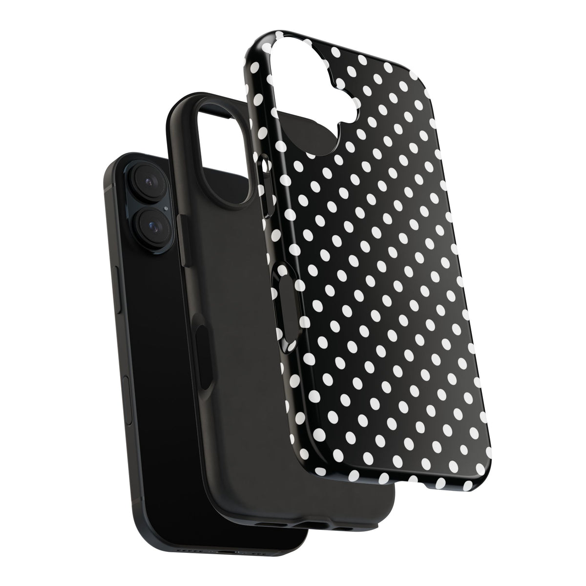 Black and White Polka Dot Phone Case  - Tough Impact-Resistant Case