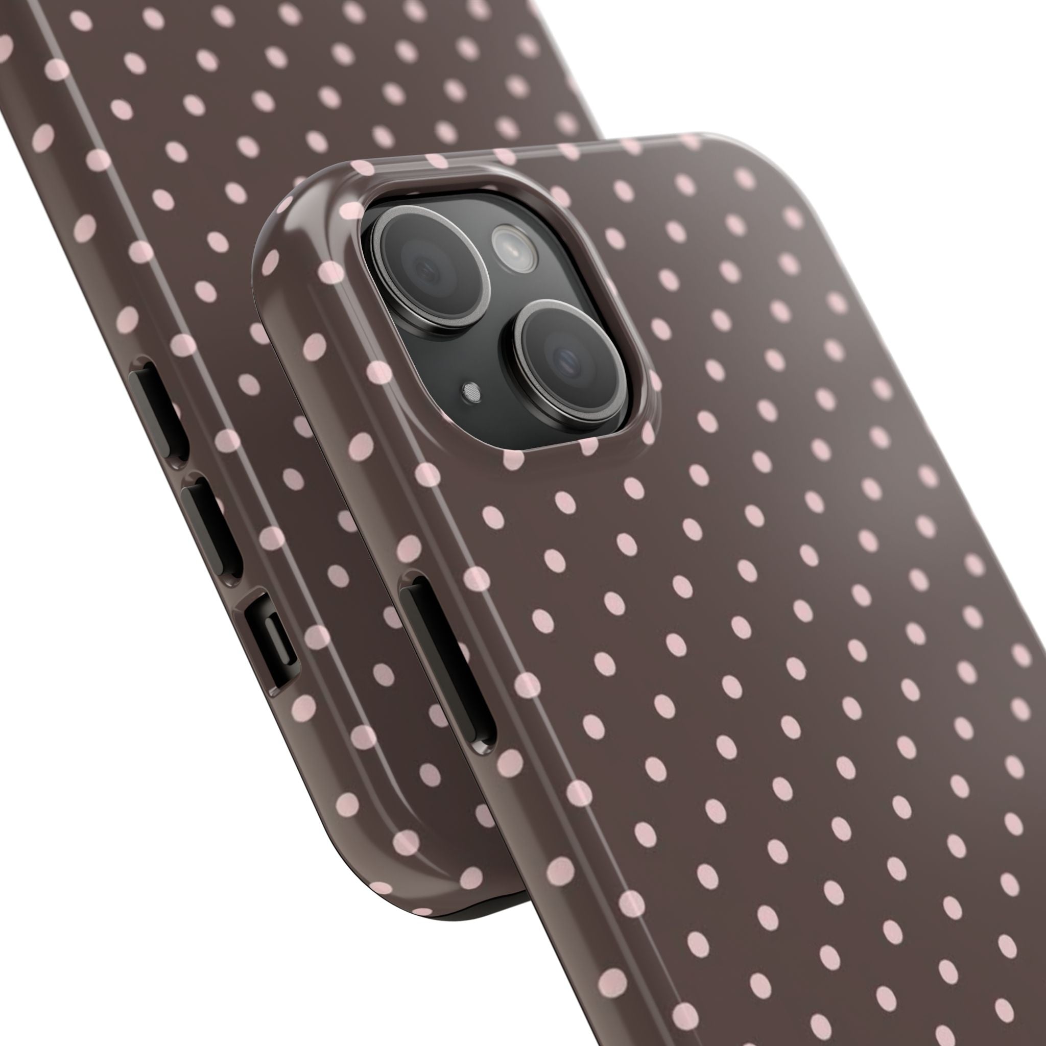 Brown with Pink Dots Phone Case  - Tough Impact-Resistant Case