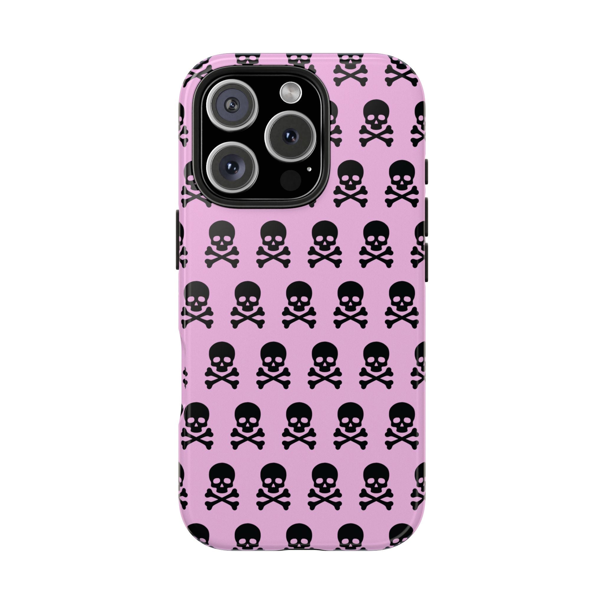 Pink Punk Skull Print Phone Case