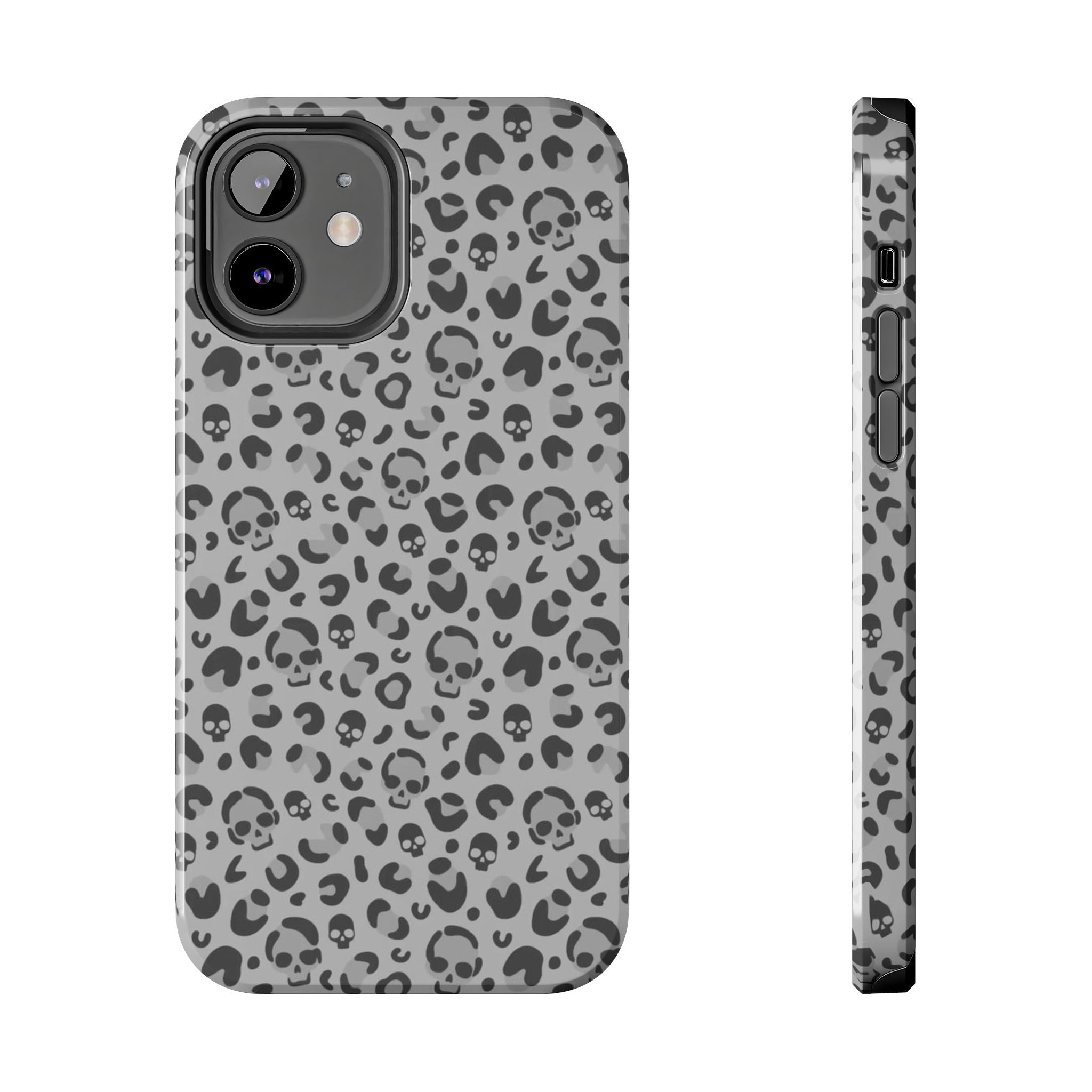 Skull Cheetah Grey Leopard Phone Case