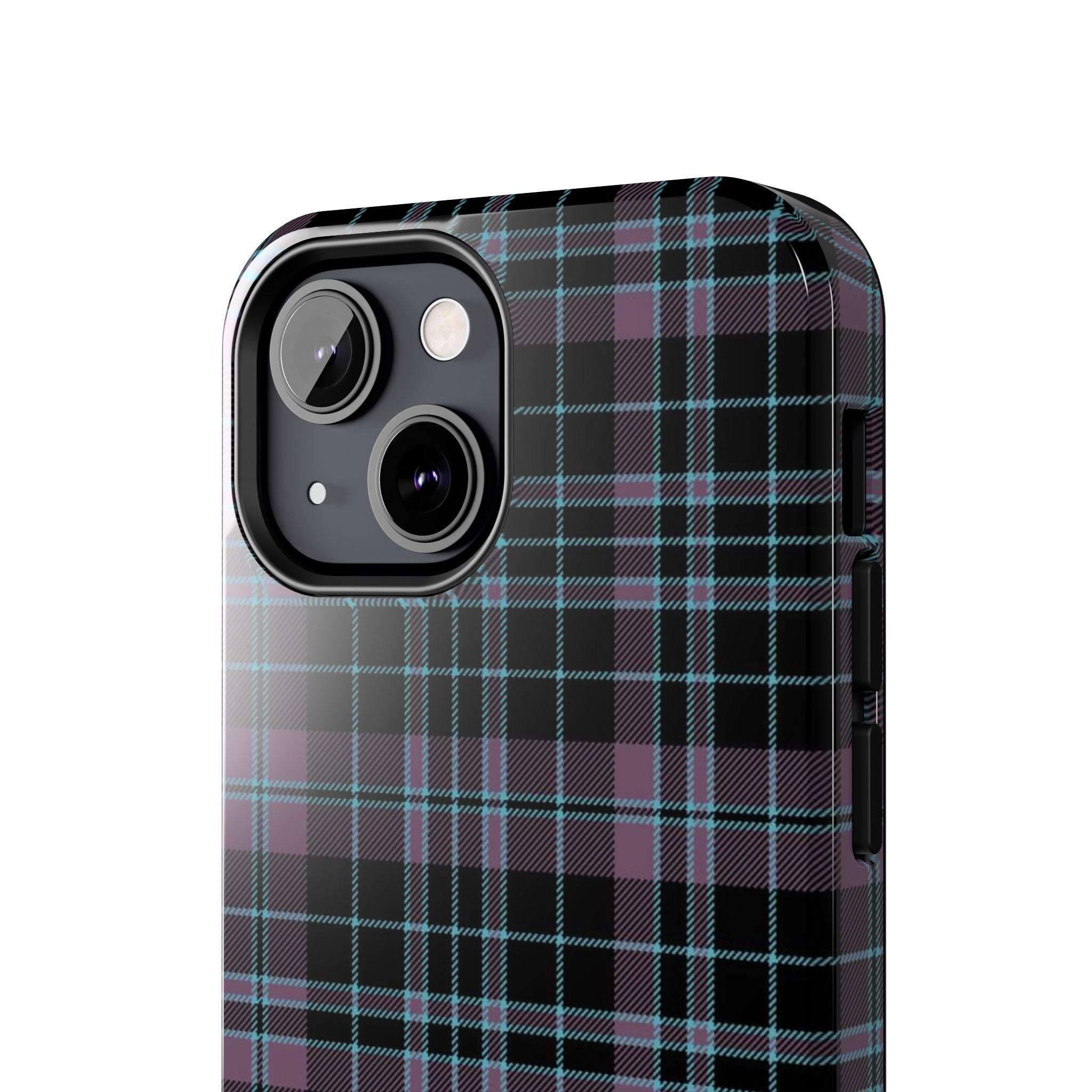 Punk Purple and Blue Plaid Phone Case