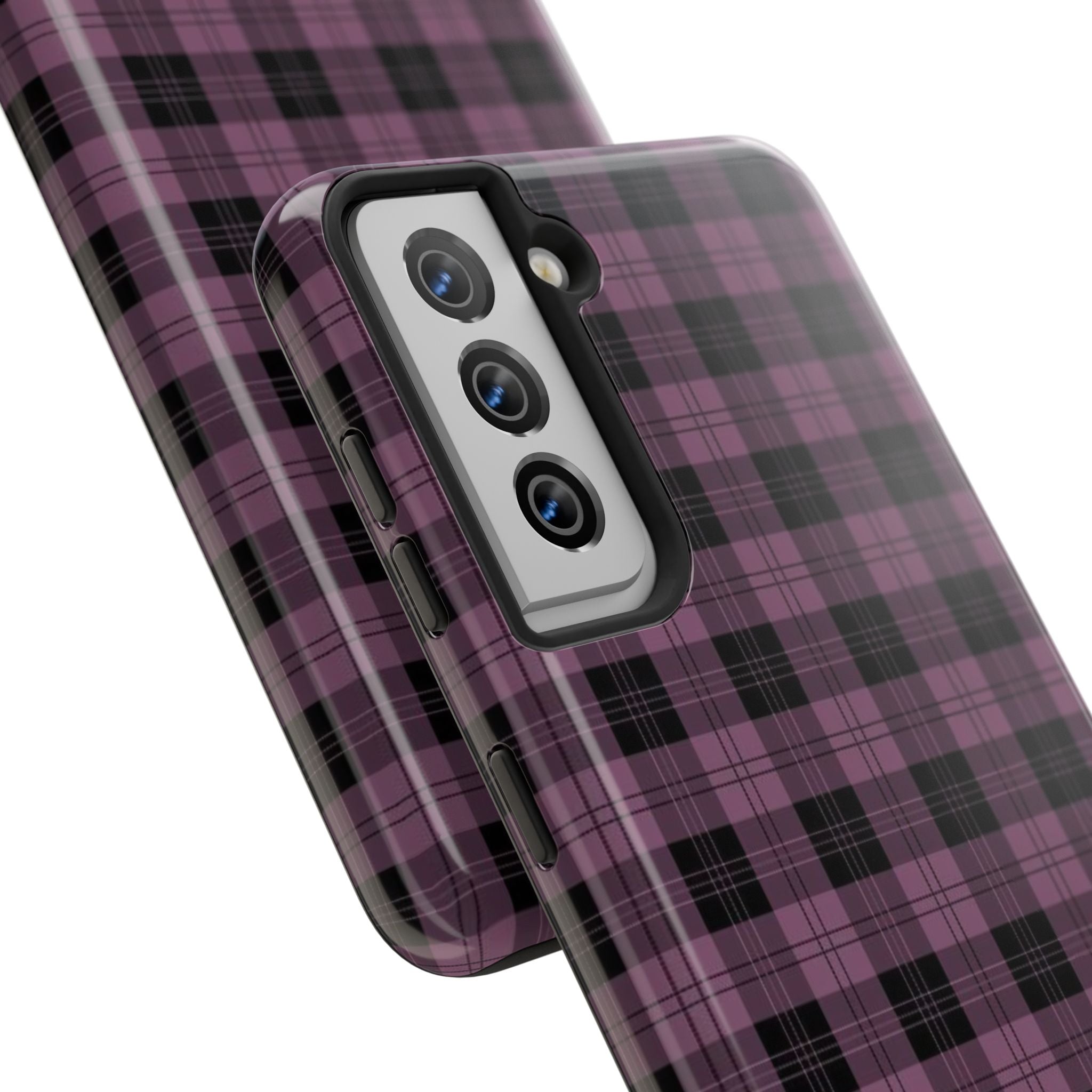 Emo Dark Pink Gingham Plaid Phone Case  - Tough Impact-Resistant Case