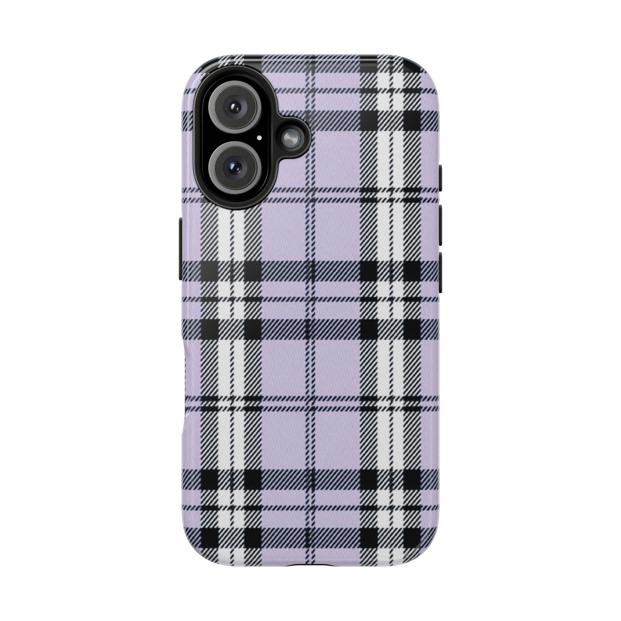 Lavender Light Purple Gingham Plaid Phone Case  - Tough Impact-Resistant Case