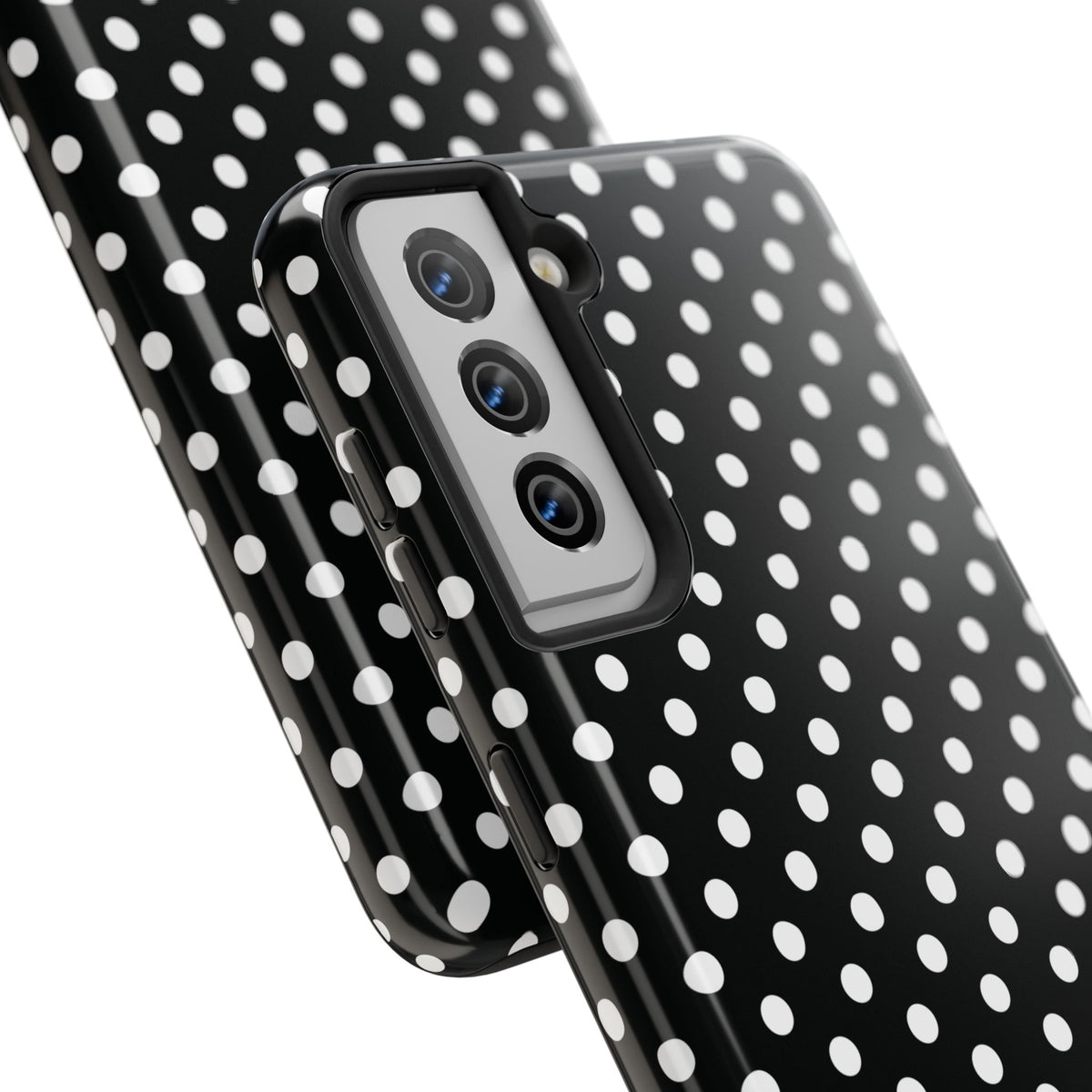 Black and White Polka Dot Phone Case  - Tough Impact-Resistant Case