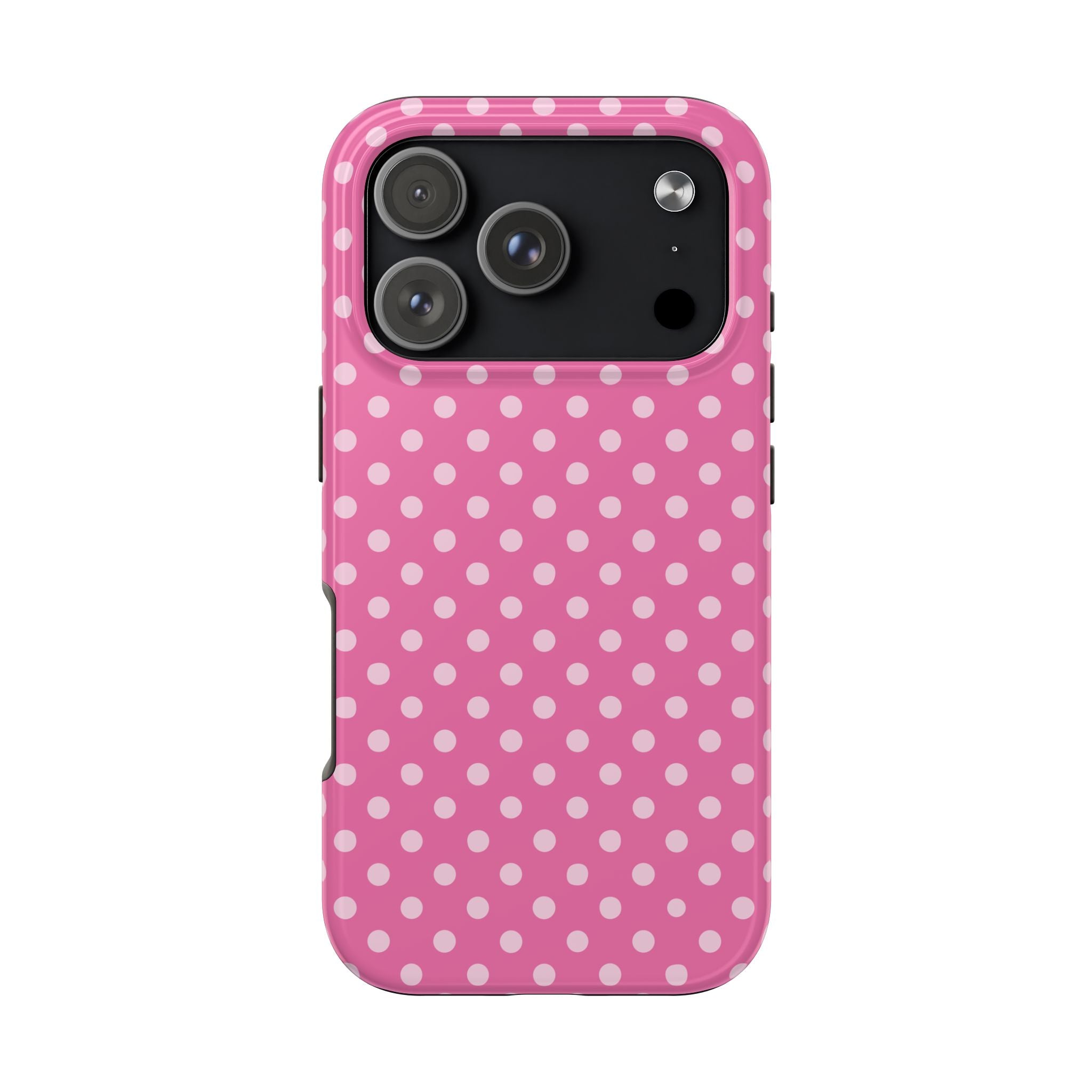 Pink on Pink Polka Dot Phone Case  - Tough Impact-Resistant Case