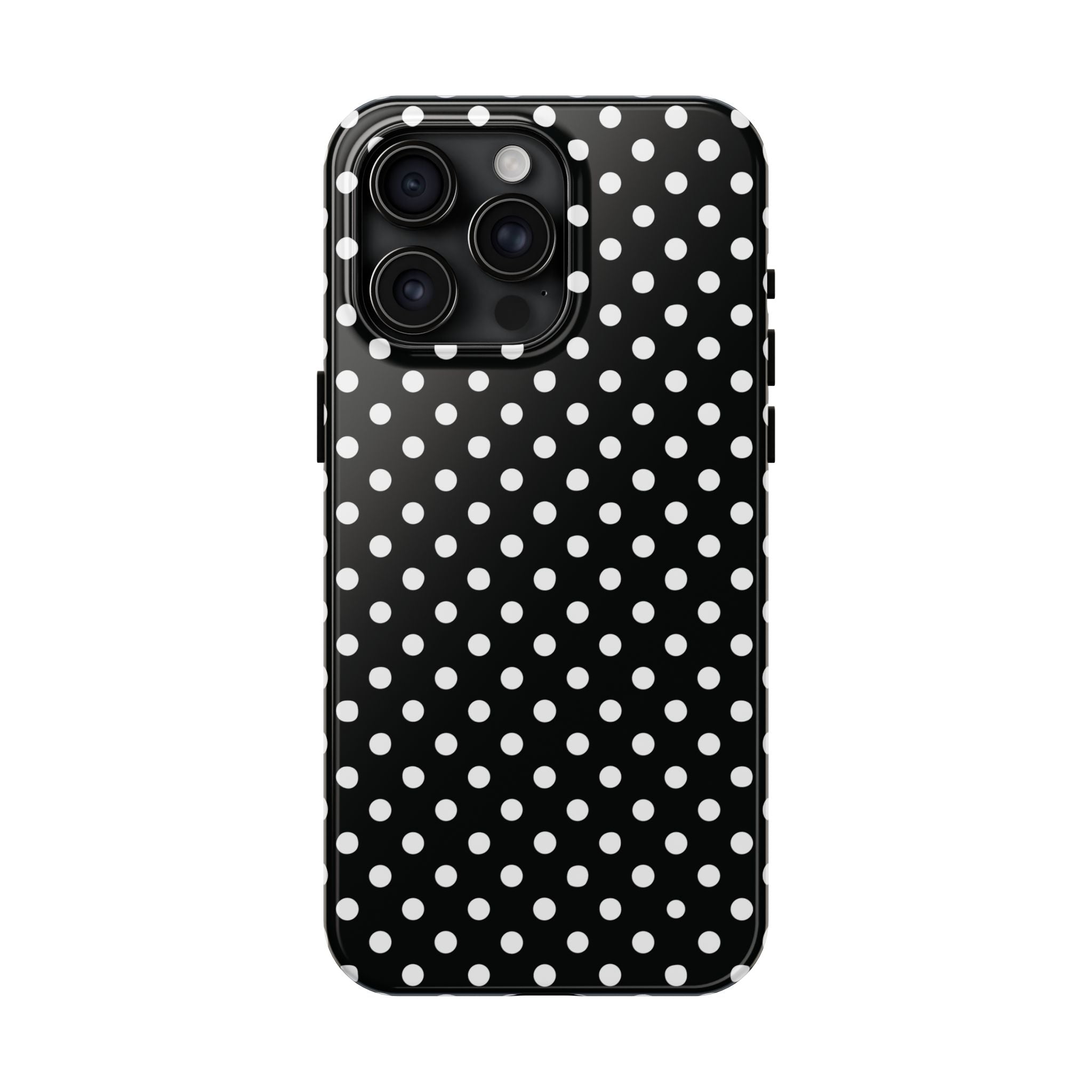Black and White Polka Dot Phone Case  - Tough Impact-Resistant Case