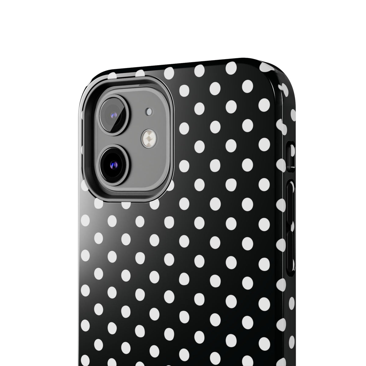 Black and White Polka Dot Phone Case  - Tough Impact-Resistant Case