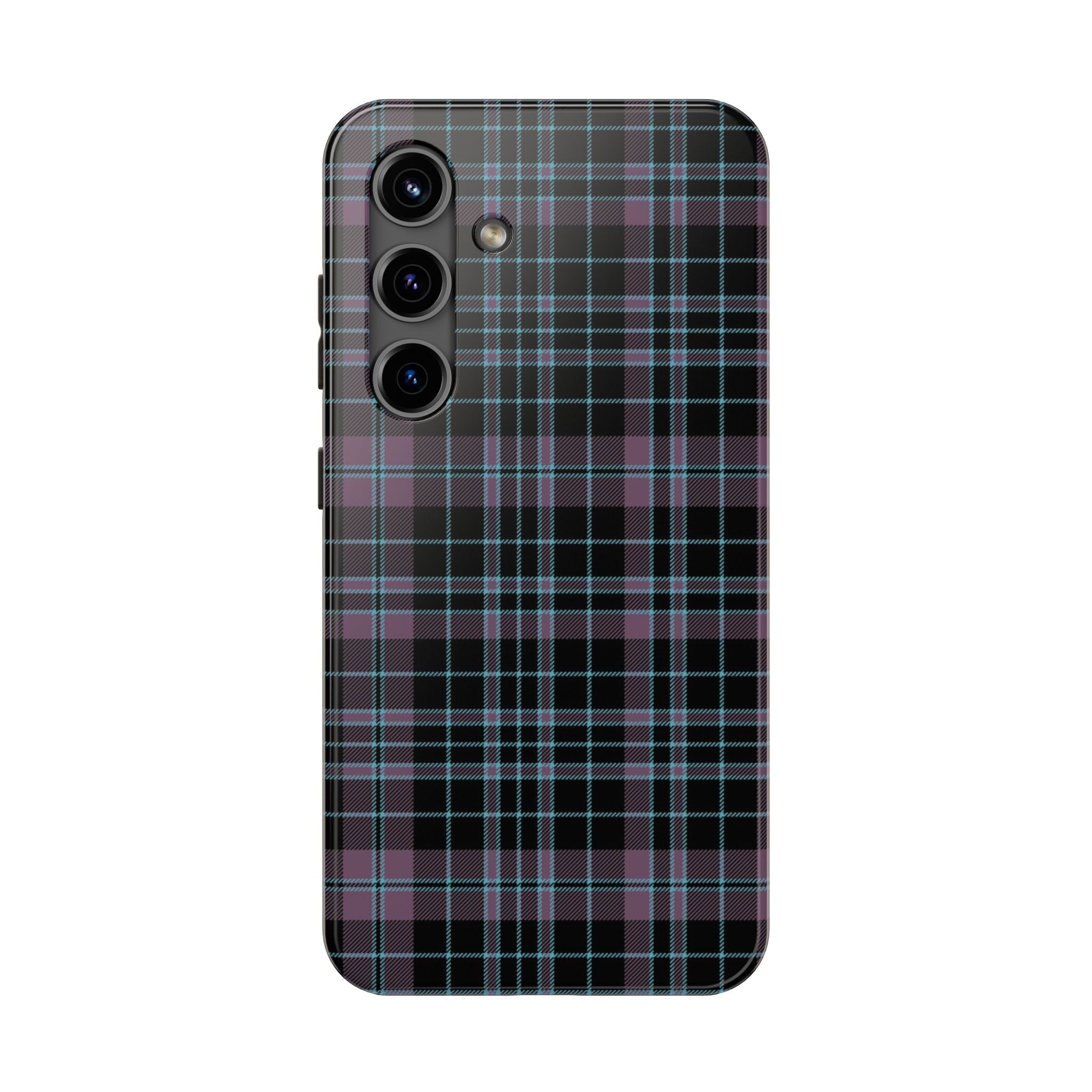 Punk Purple and Blue Plaid Phone Case