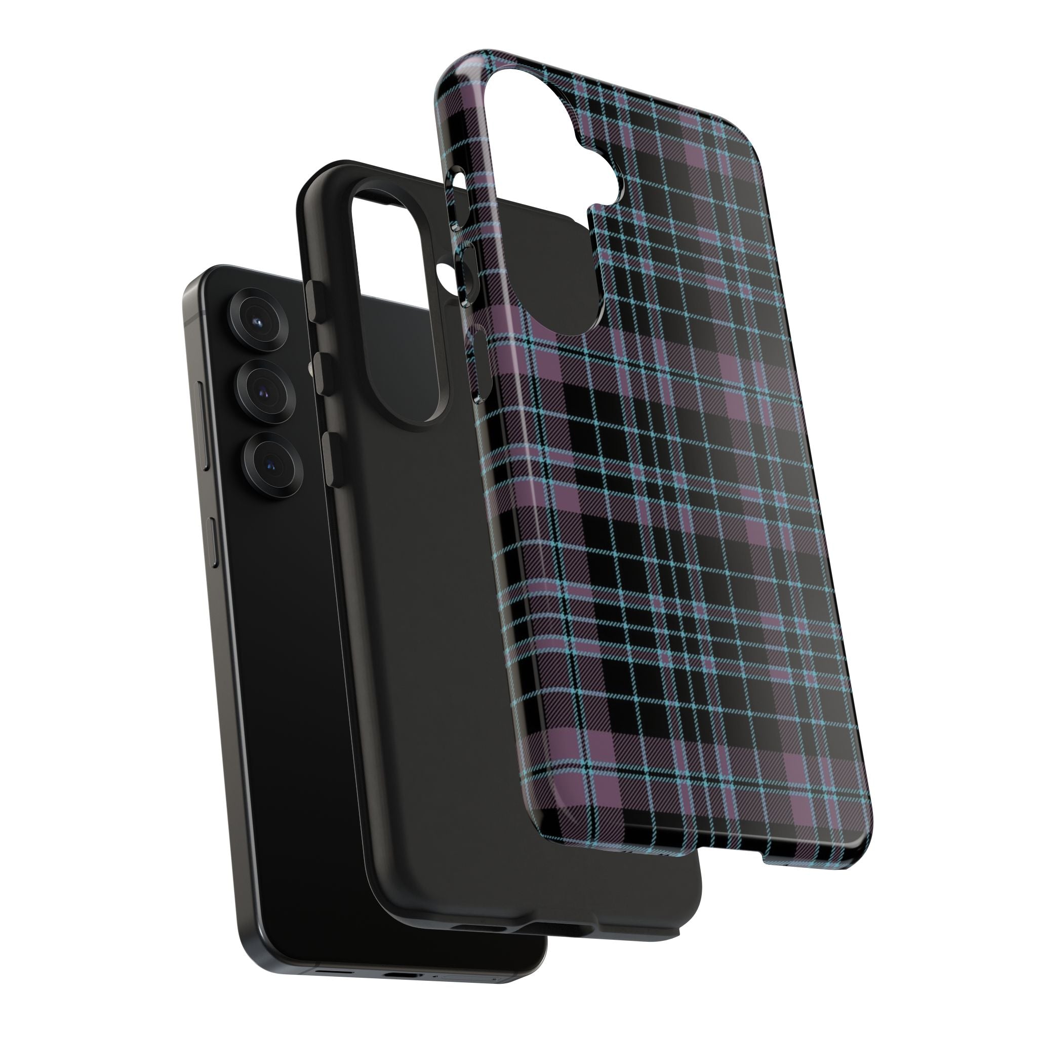 Punk Purple and Blue Plaid Phone Case