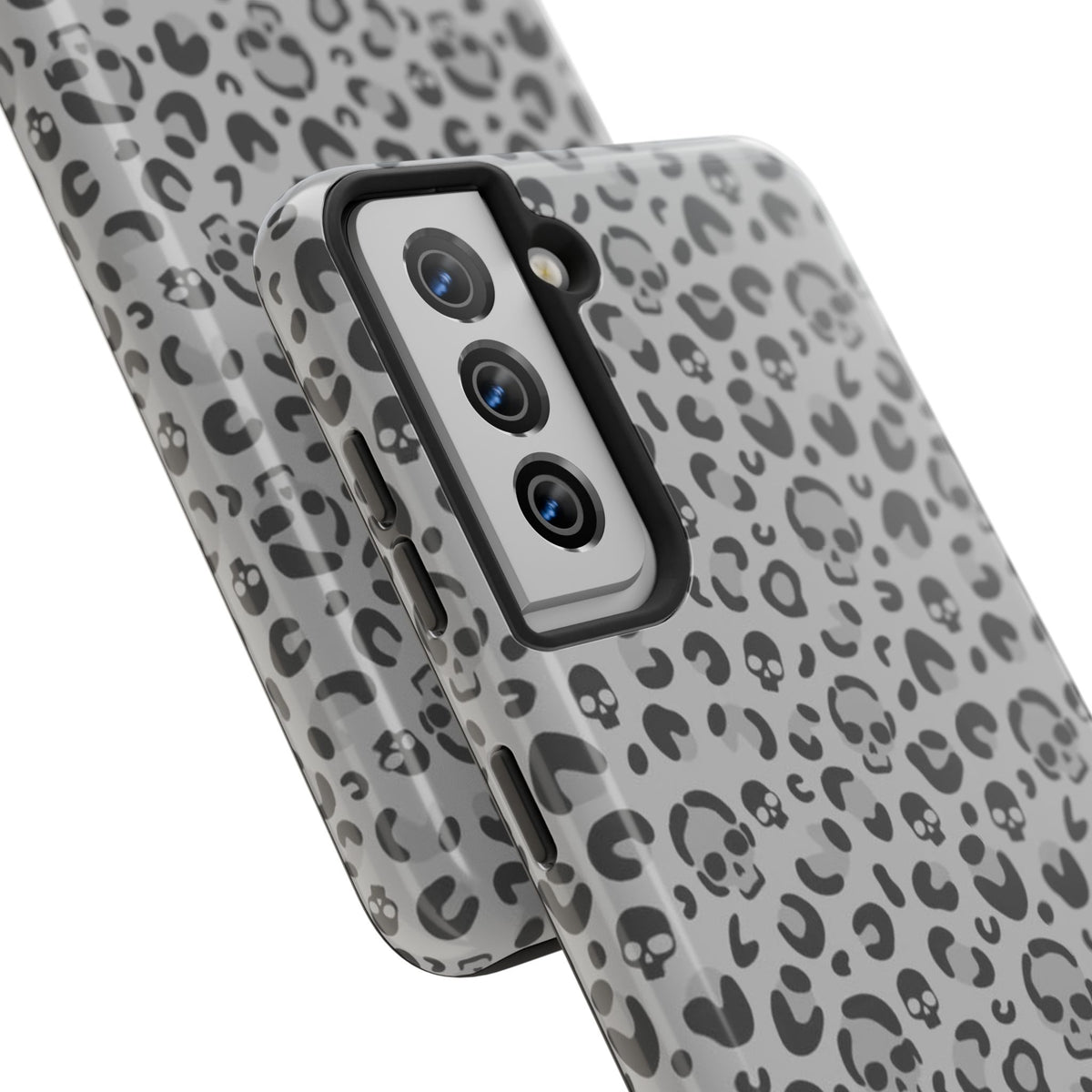 Skull Cheetah Grey Leopard Phone Case