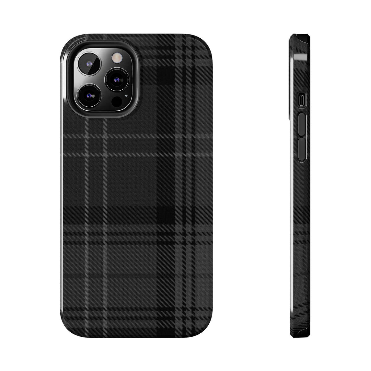Black Plaid Gingham Phone Case