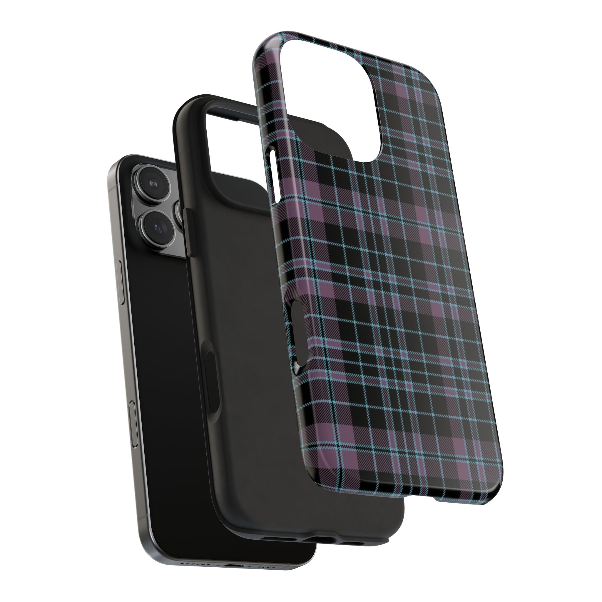 Punk Purple and Blue Plaid Phone Case