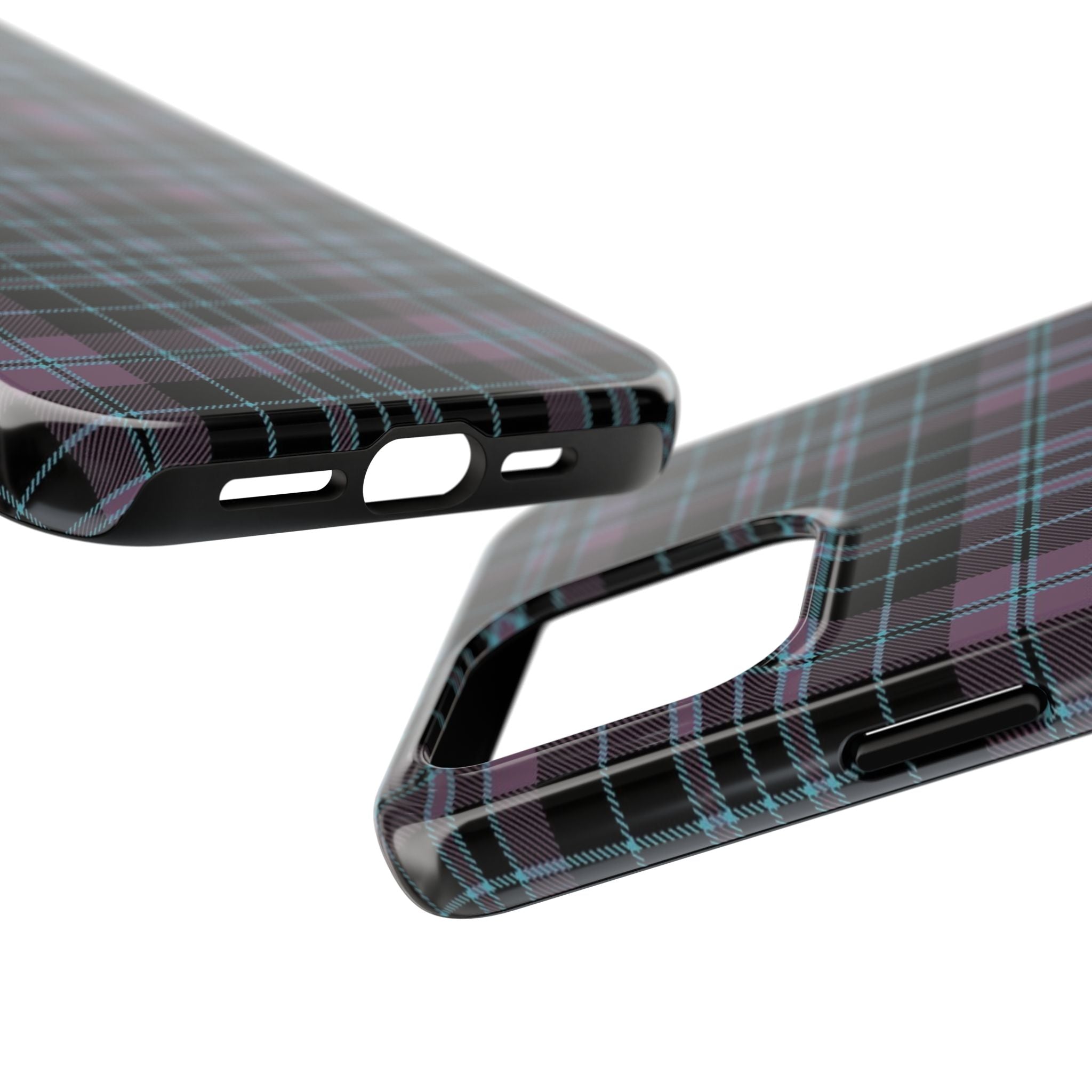 Punk Purple and Blue Plaid Phone Case