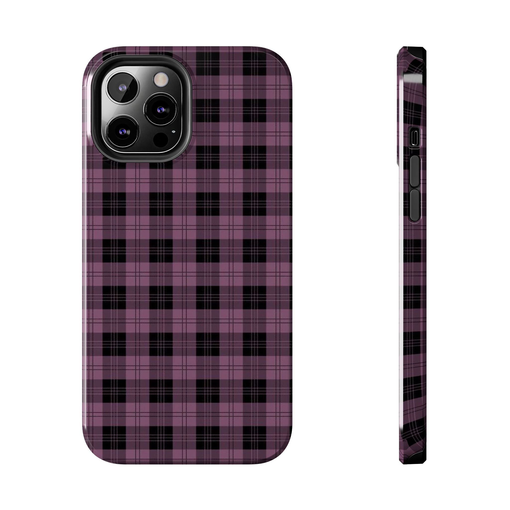 Emo Dark Pink Gingham Plaid Phone Case  - Tough Impact-Resistant Case